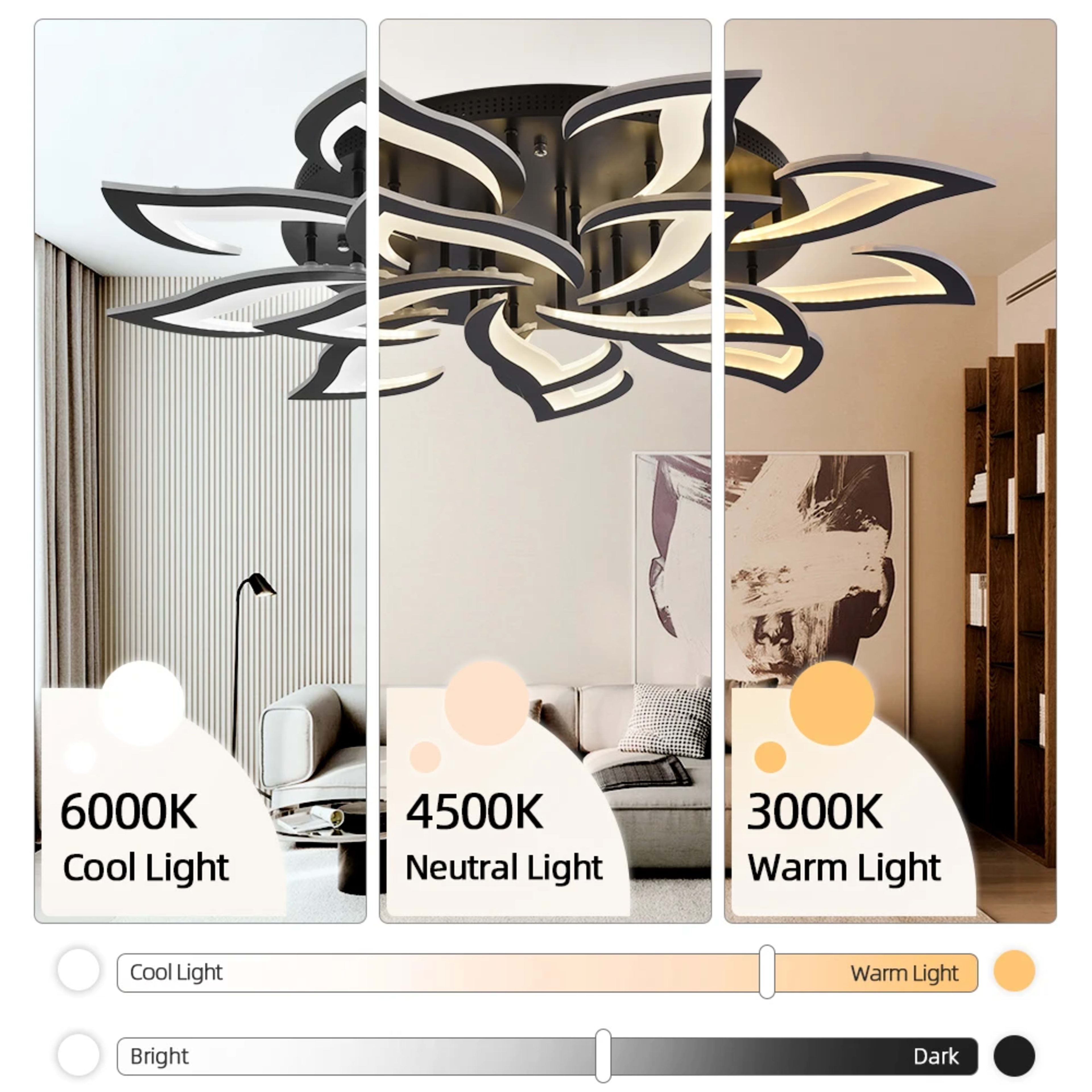 Modern LED Ceiling Light fixture Flower Design chandelier Dimmable Home Lighting Kitchen Living room Bedroom Ceiling Lam 5