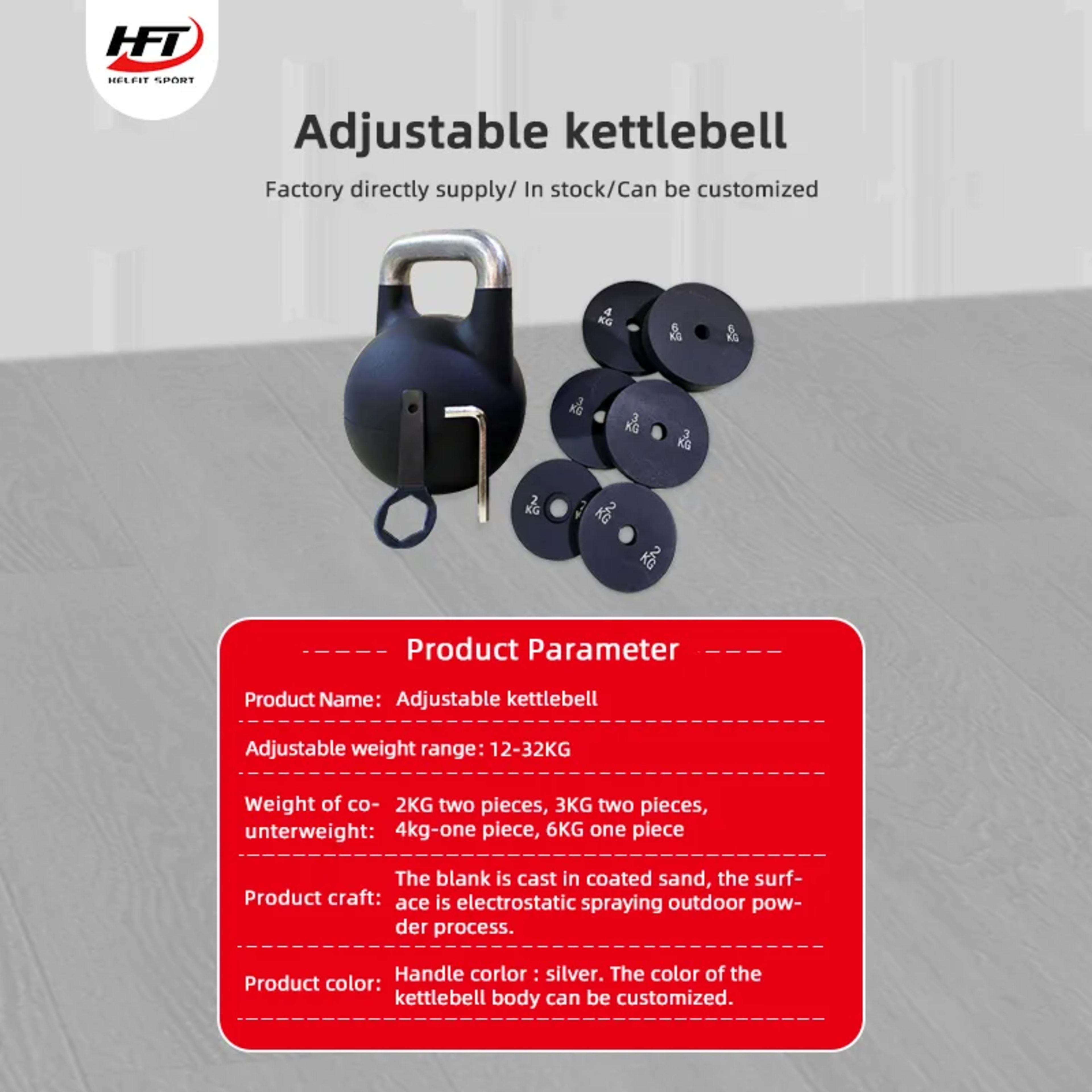 Gym Fitness Equipment  Adjustable Competition Kettlebells 32kg Sets 2