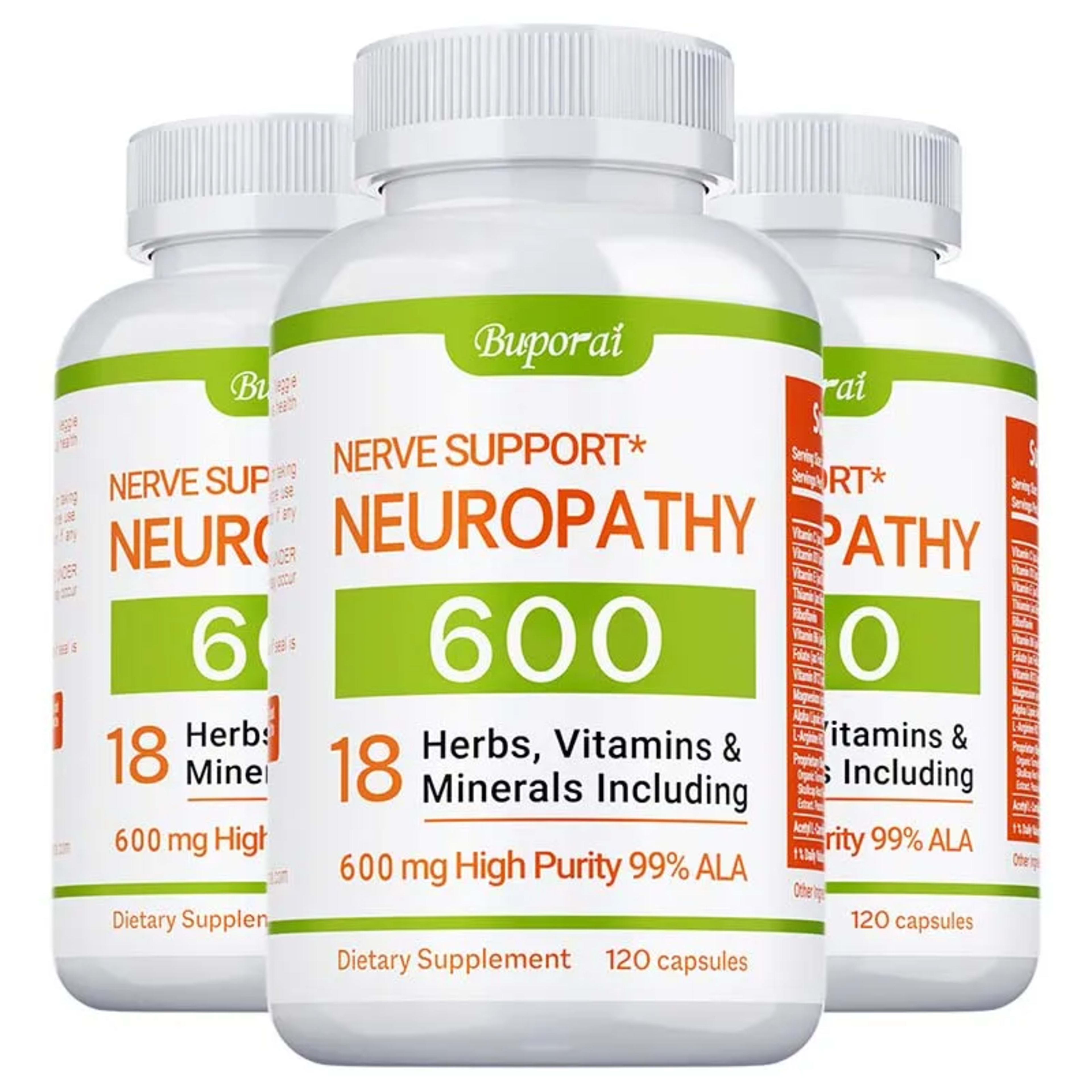 Neuropathy Support Supplement 600mg - Antioxidant, Promotes Nerve Health, Cellular Energy, Metabolism and Anti-aging, No 8