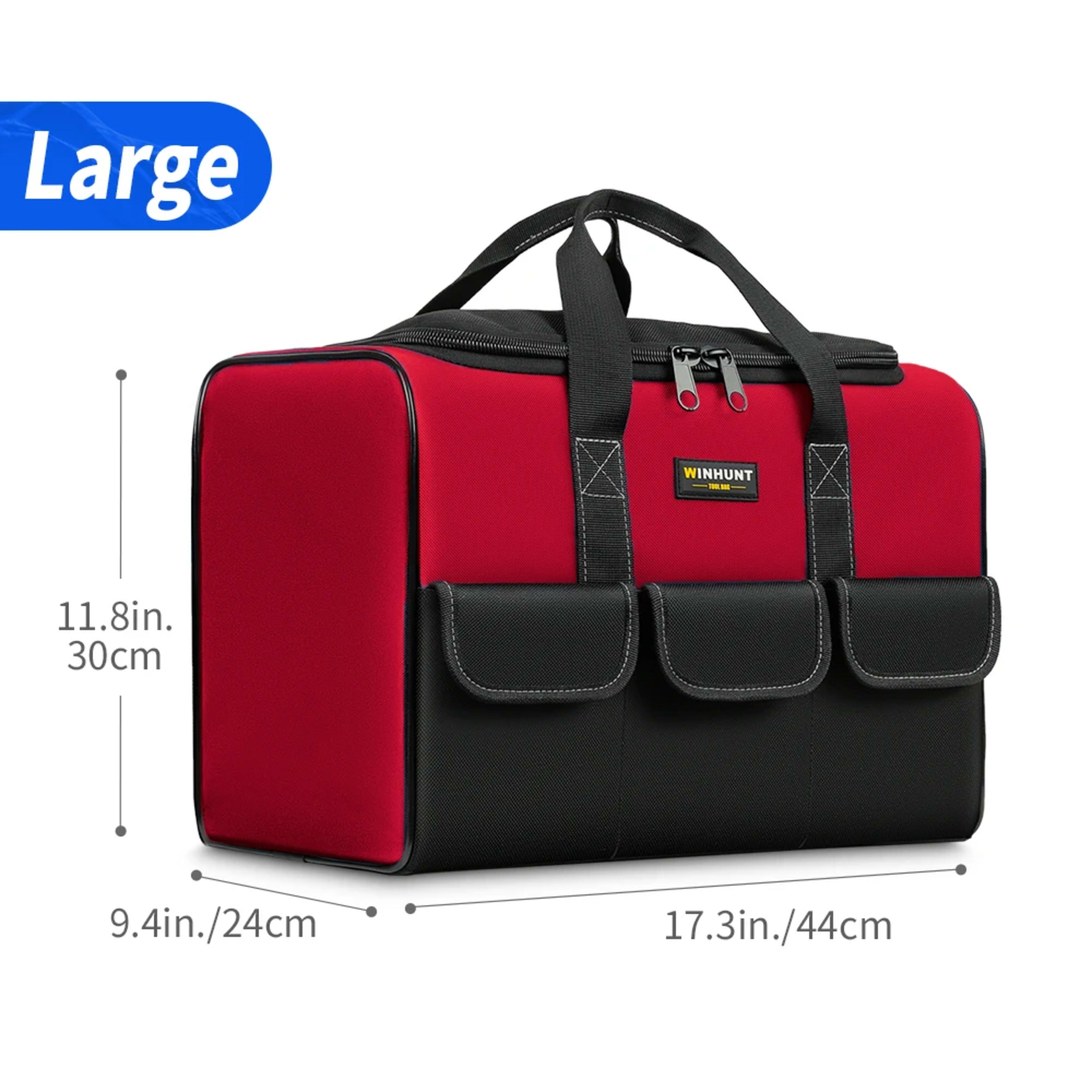 17 Inch Tool Bag, Large Tool Bag with 6 Exterior Pockets Electrician Tool Bag, for DIY Enthusiasts and Craftsmen 8