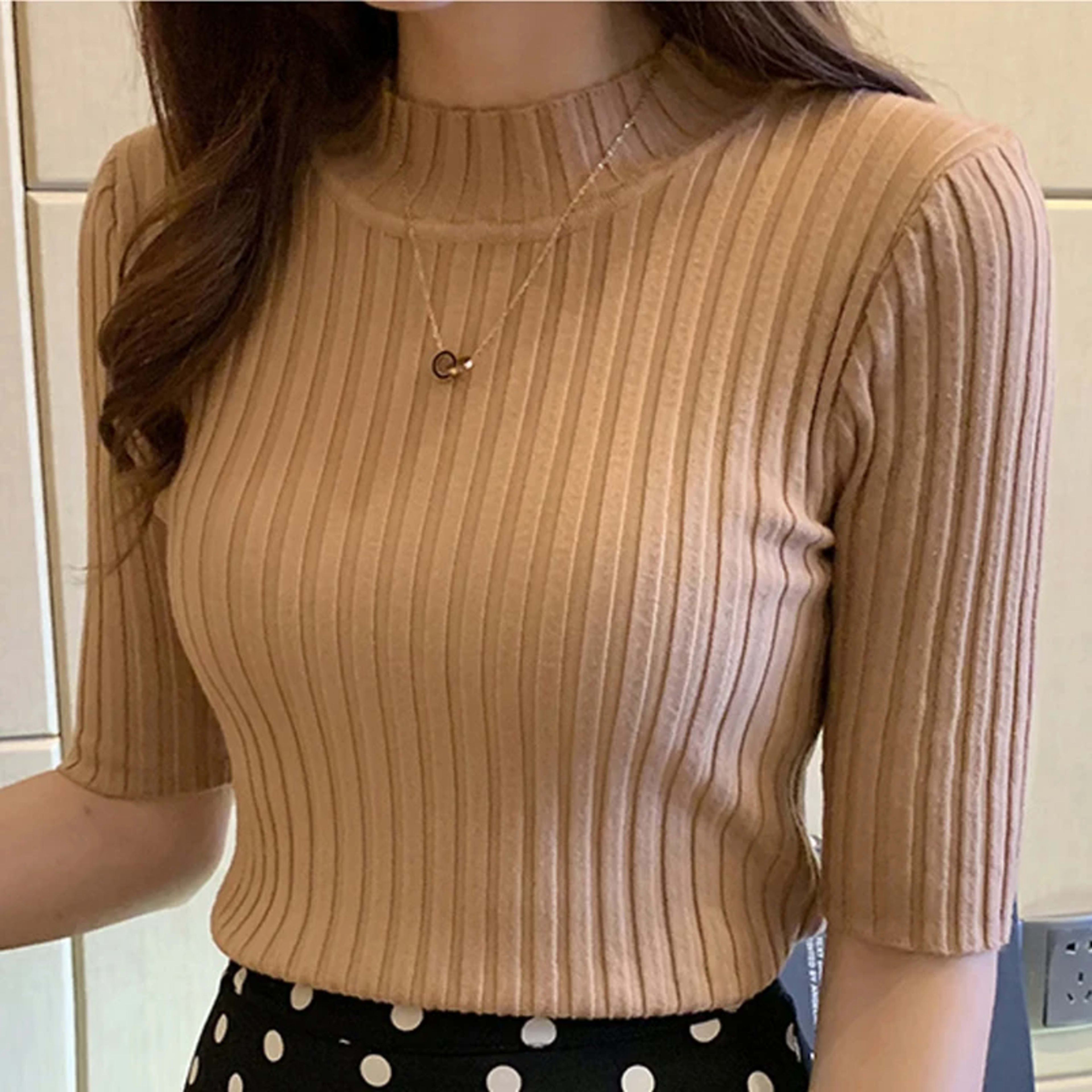 Blusas Mujer Blouses Top FemmeTops Women Blusas Mujer De Moda 2024 Verano Short Sleeve Knit Blouse Women Knitted Pullove 2
