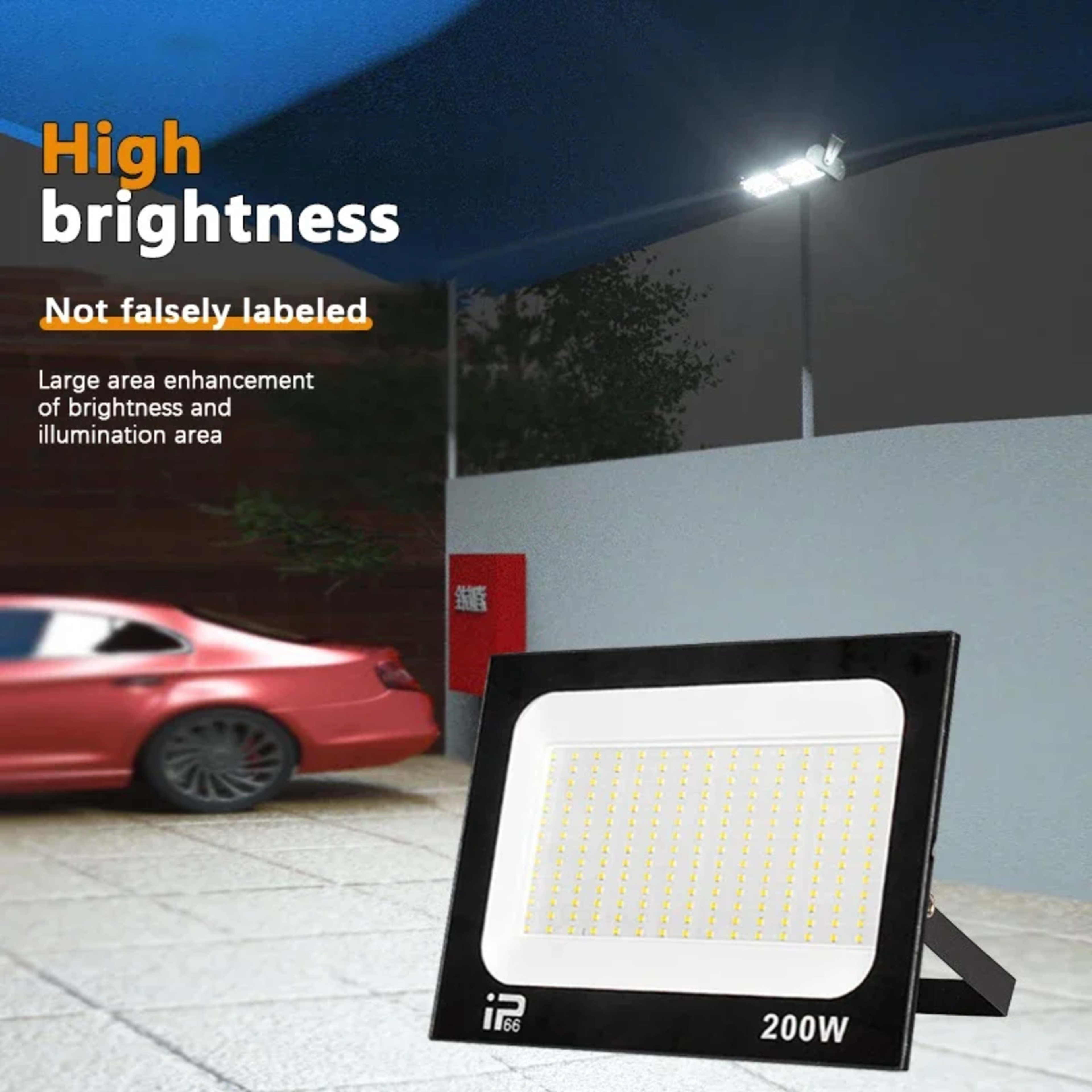 LED Floodlight Outdoor IP66 Waterproof Path Light Spotlight 10W 20W 30W 50W 100W 200W Outdoor Garden Porch Courtyard Lam 4