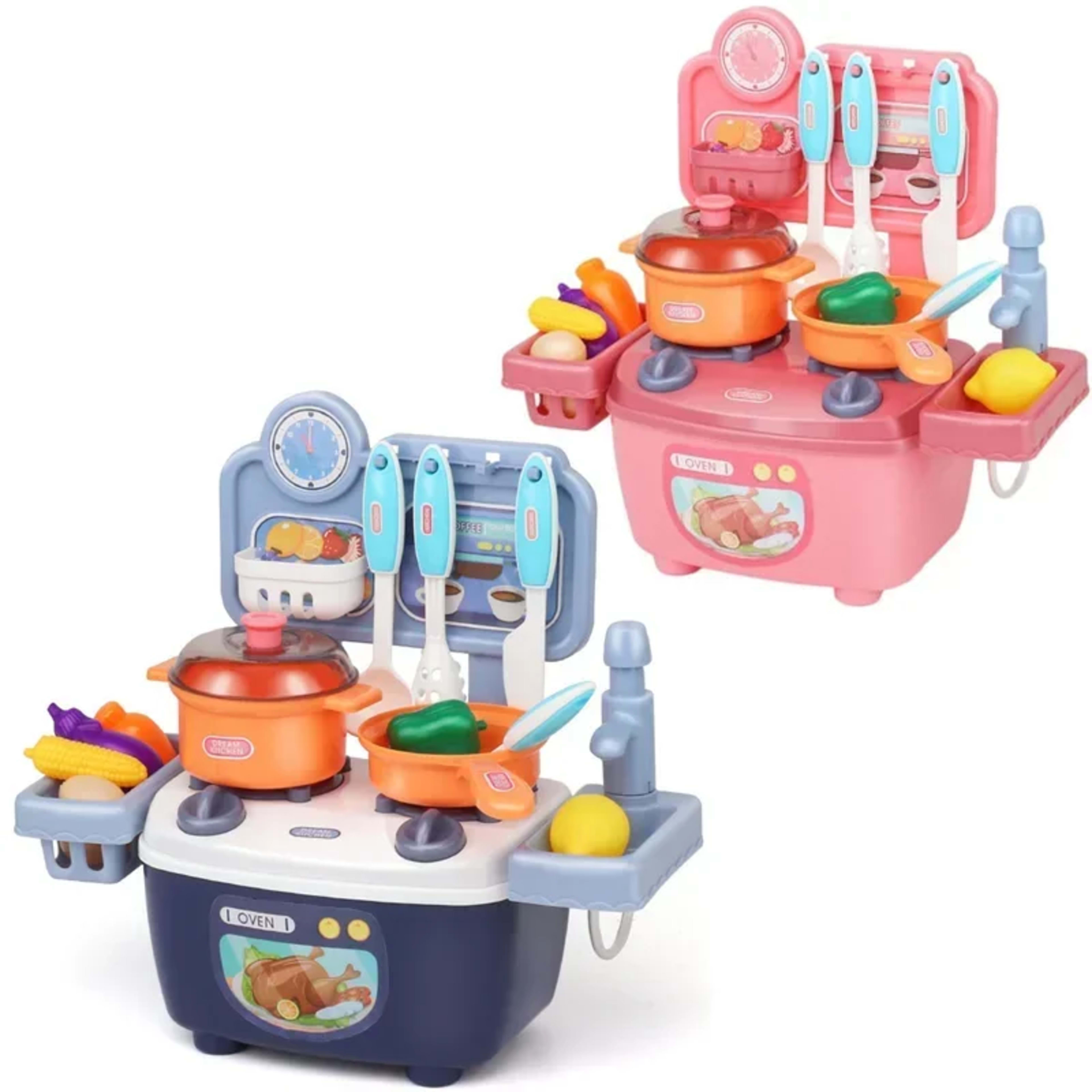 Kitchen Toys Imitated Chef Light Music Pretend Cooking Food Play Dinnerware Set Safe Cute Children Girl Toy Gift Fun Gam 1