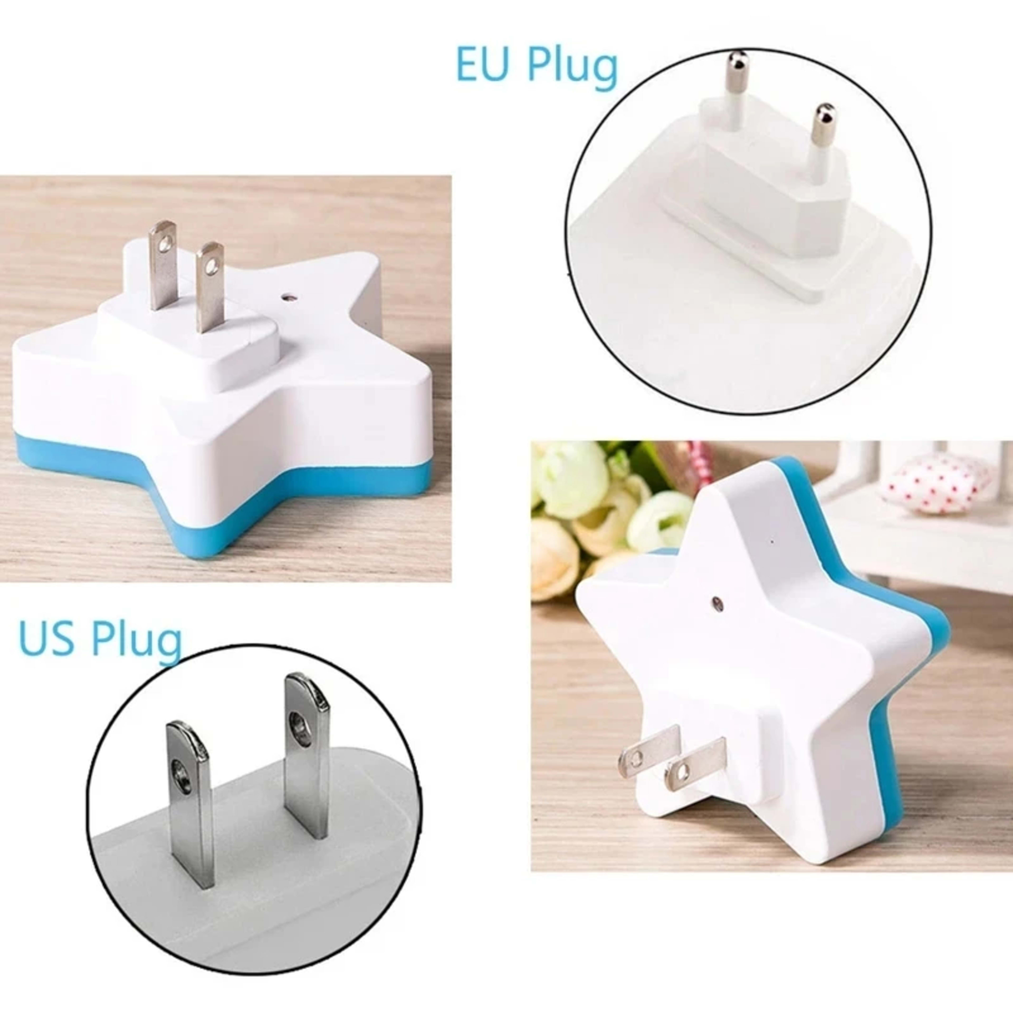 LED Stars Night Lights EU/US Plug Night Lamp Light Home Decoration Bedroom Bedside Baby Room Living Room Corridor Lighti 4