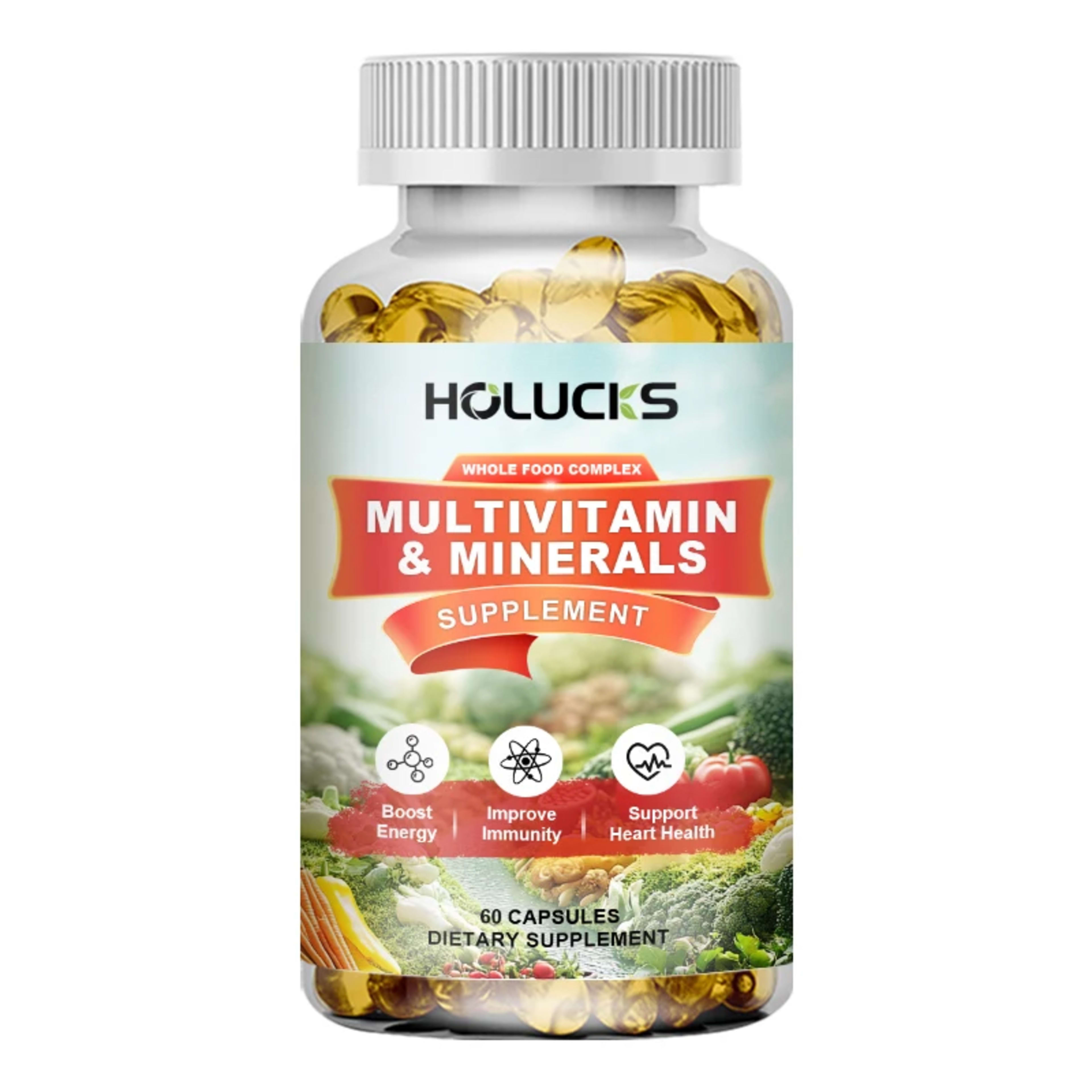 Whole Food Multivitamin Supplement, with Chelated Minerals, Supports Digestion, Skin Health & Antioxidant Defense for Ad 8