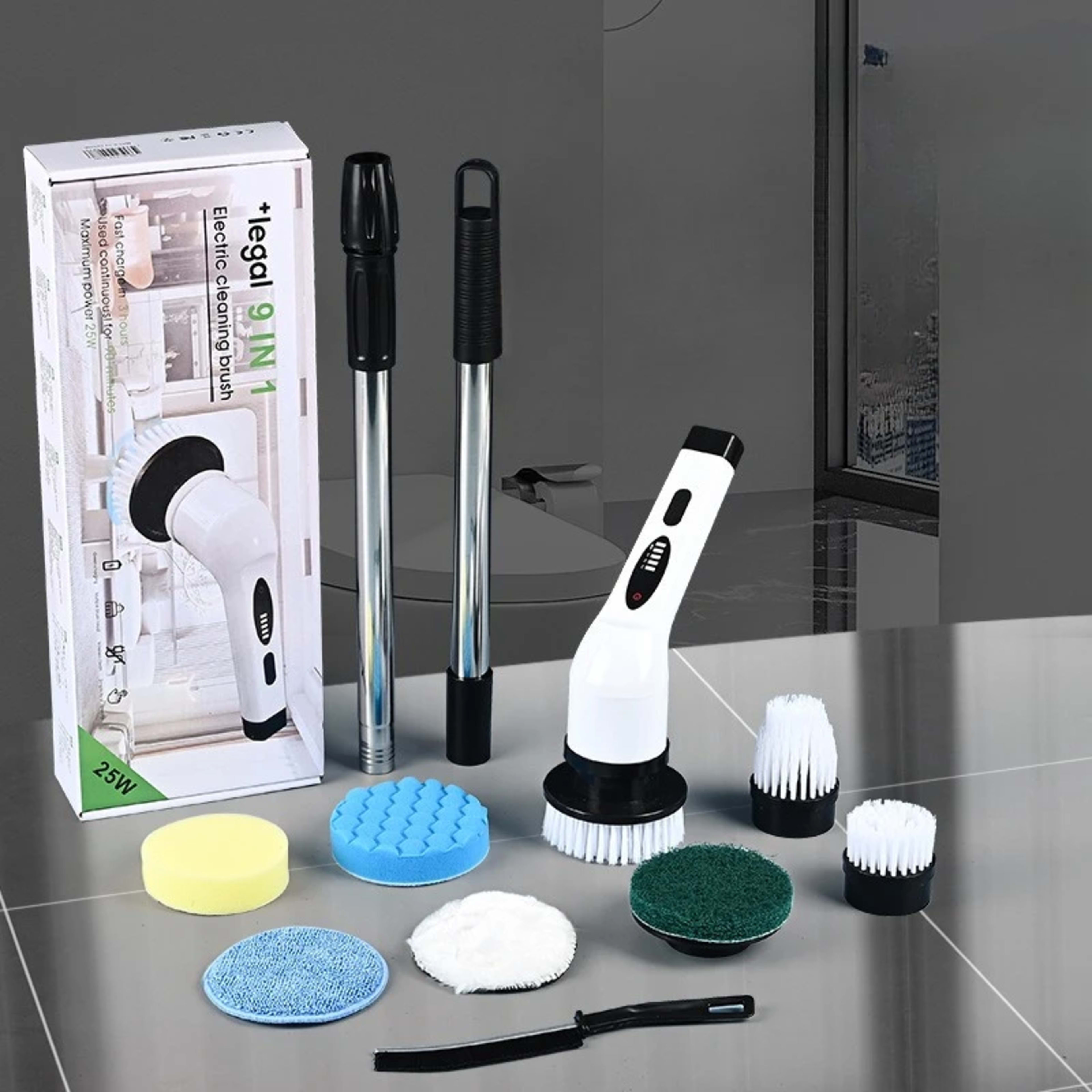 Kitchen and Bathroom Electric Cleaning Brush Charge Gadgets Products Supplies Household Tools Accessories Merchandises H