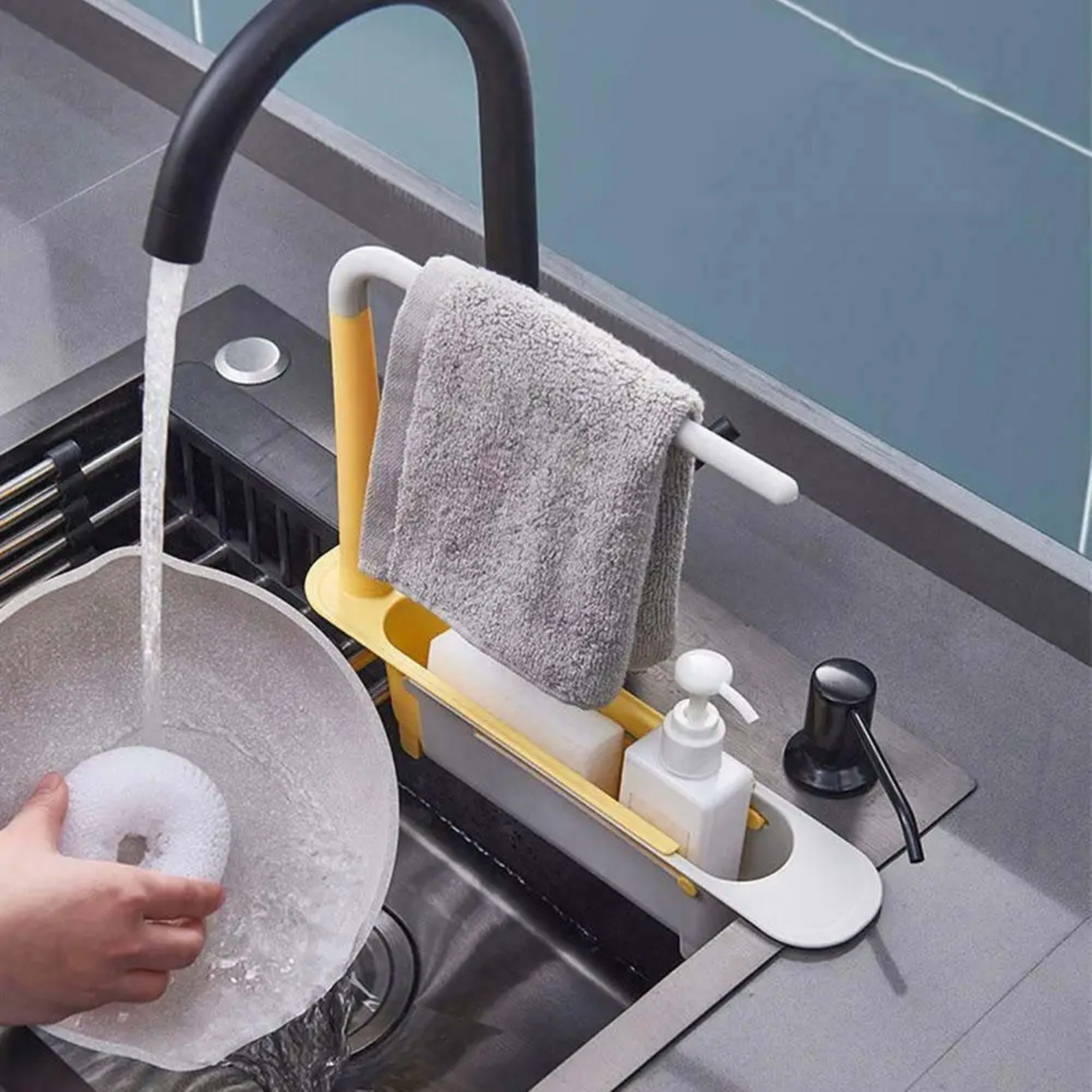 Kitchen Sink Drain Rack Telescopic Sink Shelf Sinks Organizer Soap Sponge Holder Storage Basket Kitchen Gadgets Accessor 4