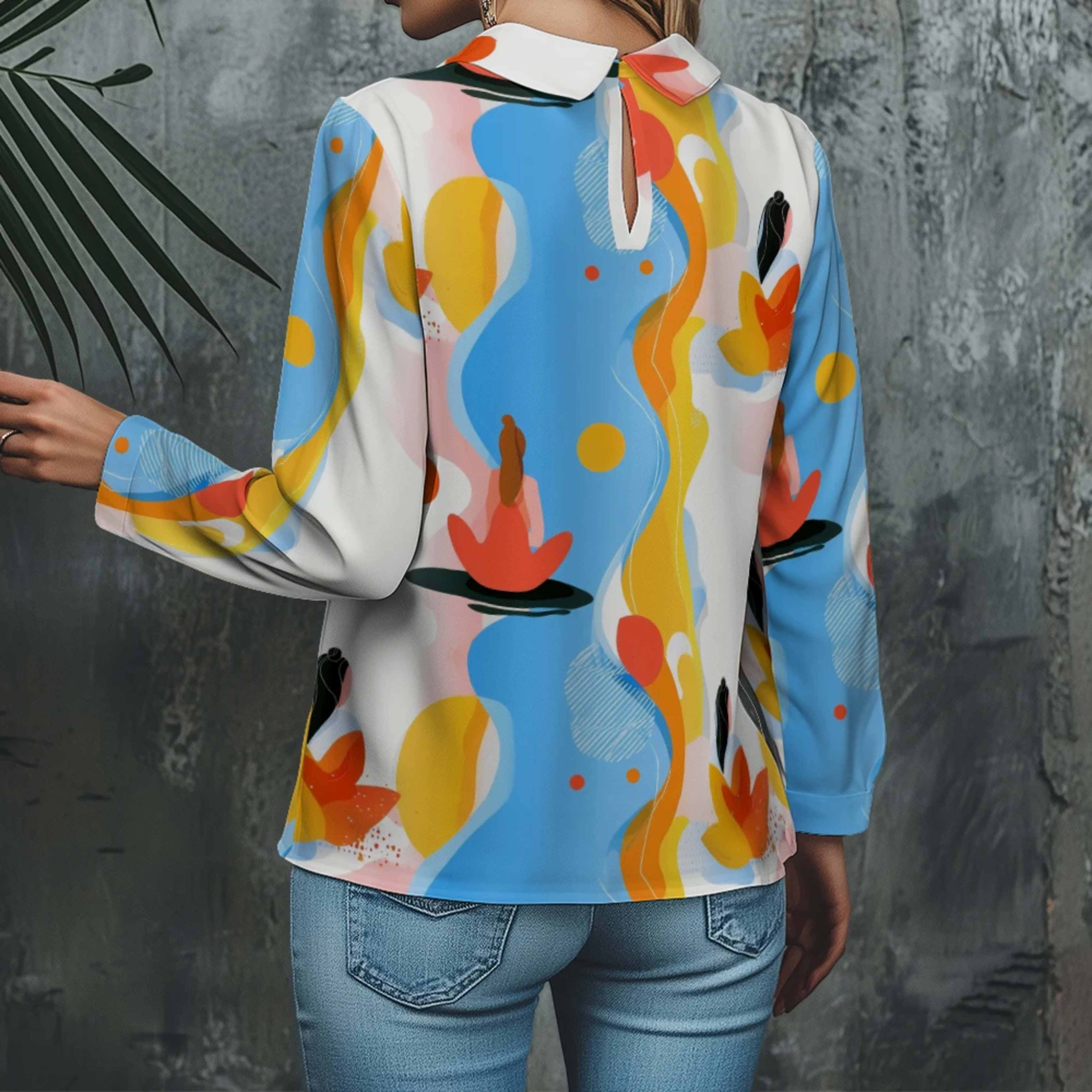 Women's Floral Shirt Cute 3/4 Sleeve Blouse Breathable Vacation Top Resort Style Button Down Tunic Summer Casual Shirt P 4