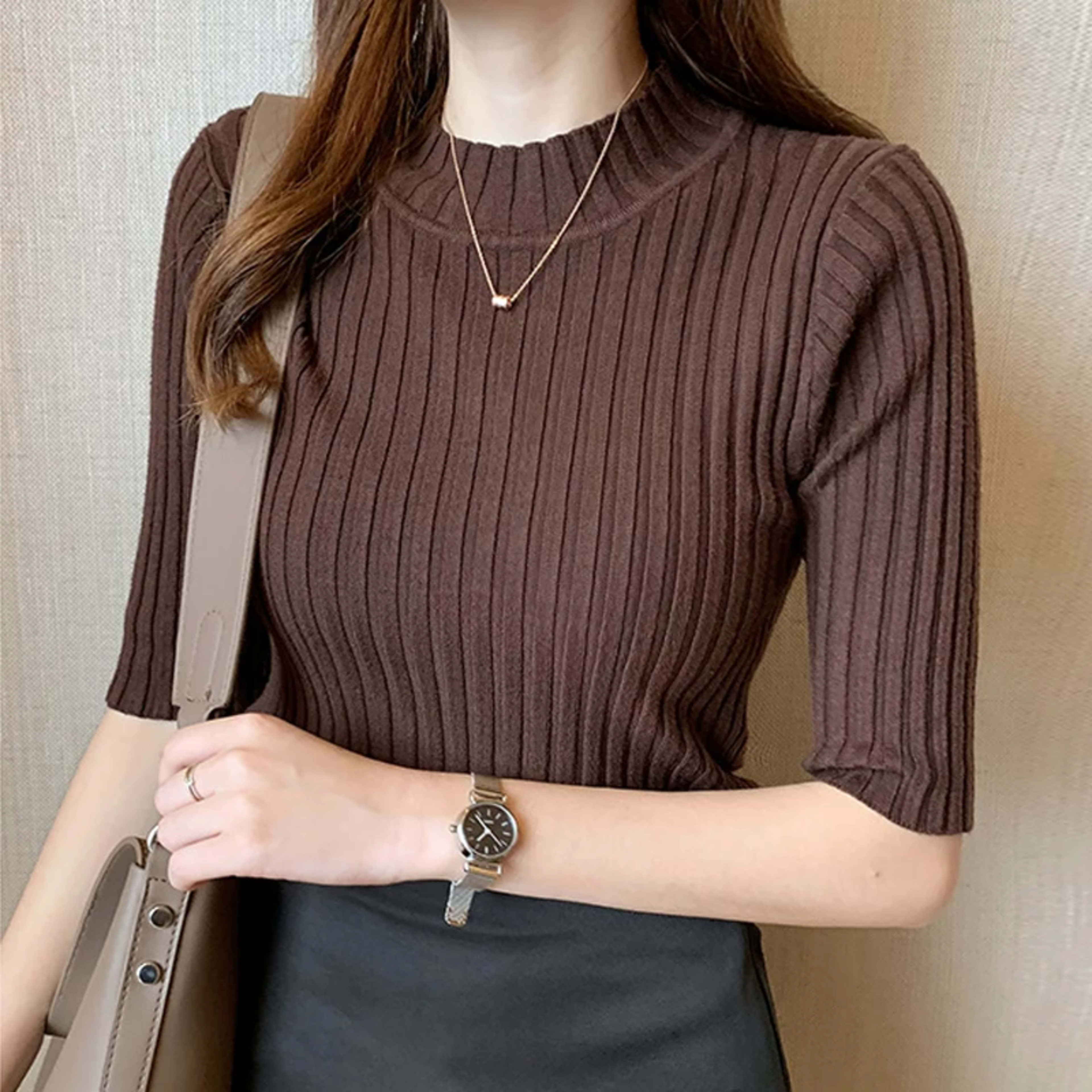 Blusas Mujer Blouses Top FemmeTops Women Blusas Mujer De Moda 2024 Verano Short Sleeve Knit Blouse Women Knitted Pullove 8