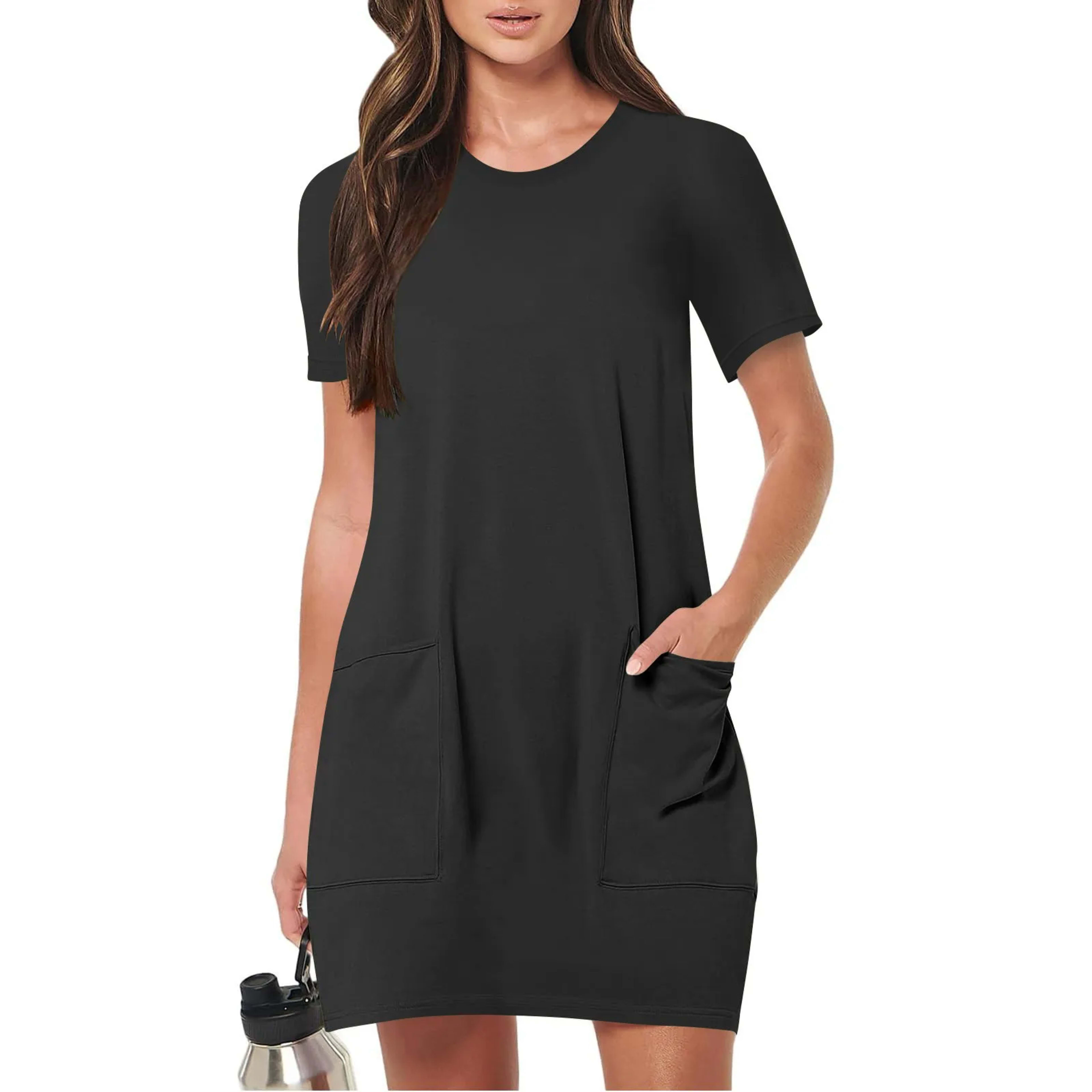 Women's Elegant Dresses Fashionable Solid Color Dress Casual Holiday Sports Short Dresses Long One-Piece Dress Gown vest 8