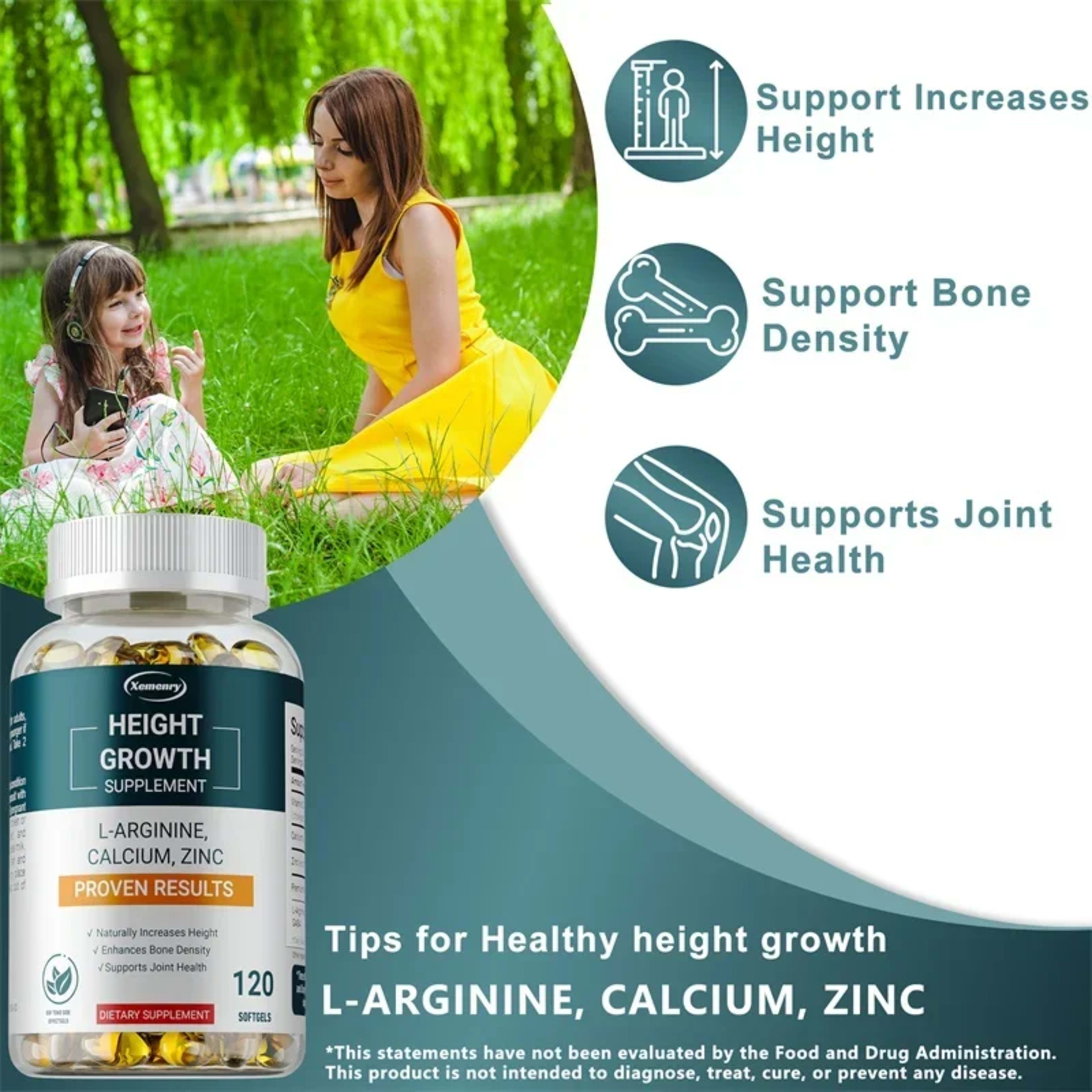 Height Growth Supplements - Supports Bone and Joint Health, Natural Height Growth, Promotes Absorption, and Boosts Immun 4