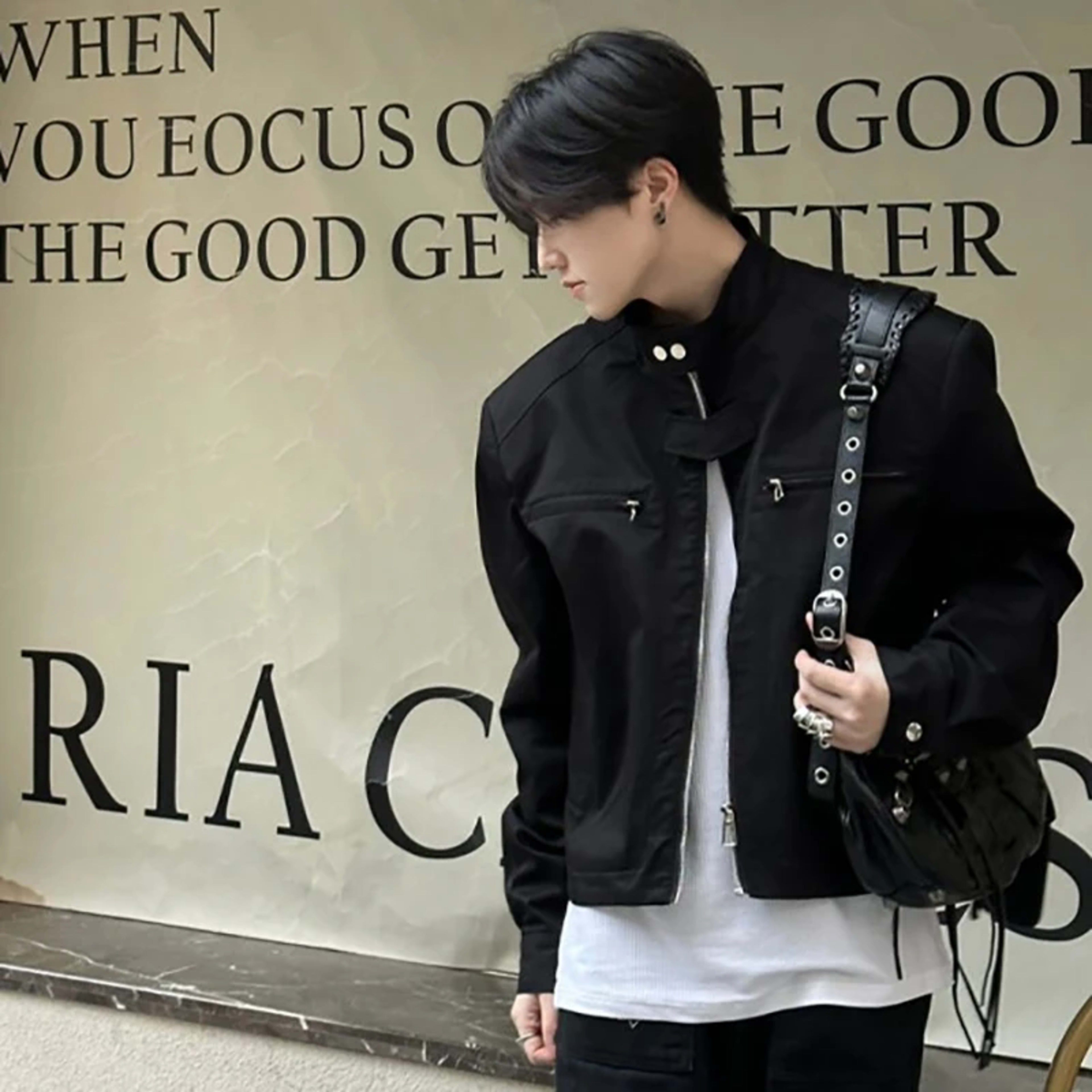 Men's jacket Retro Motorcycle Jacket Fashion Korean Style Spring Autumn Vintage Brown Short Jacket High Street Outerwear 2