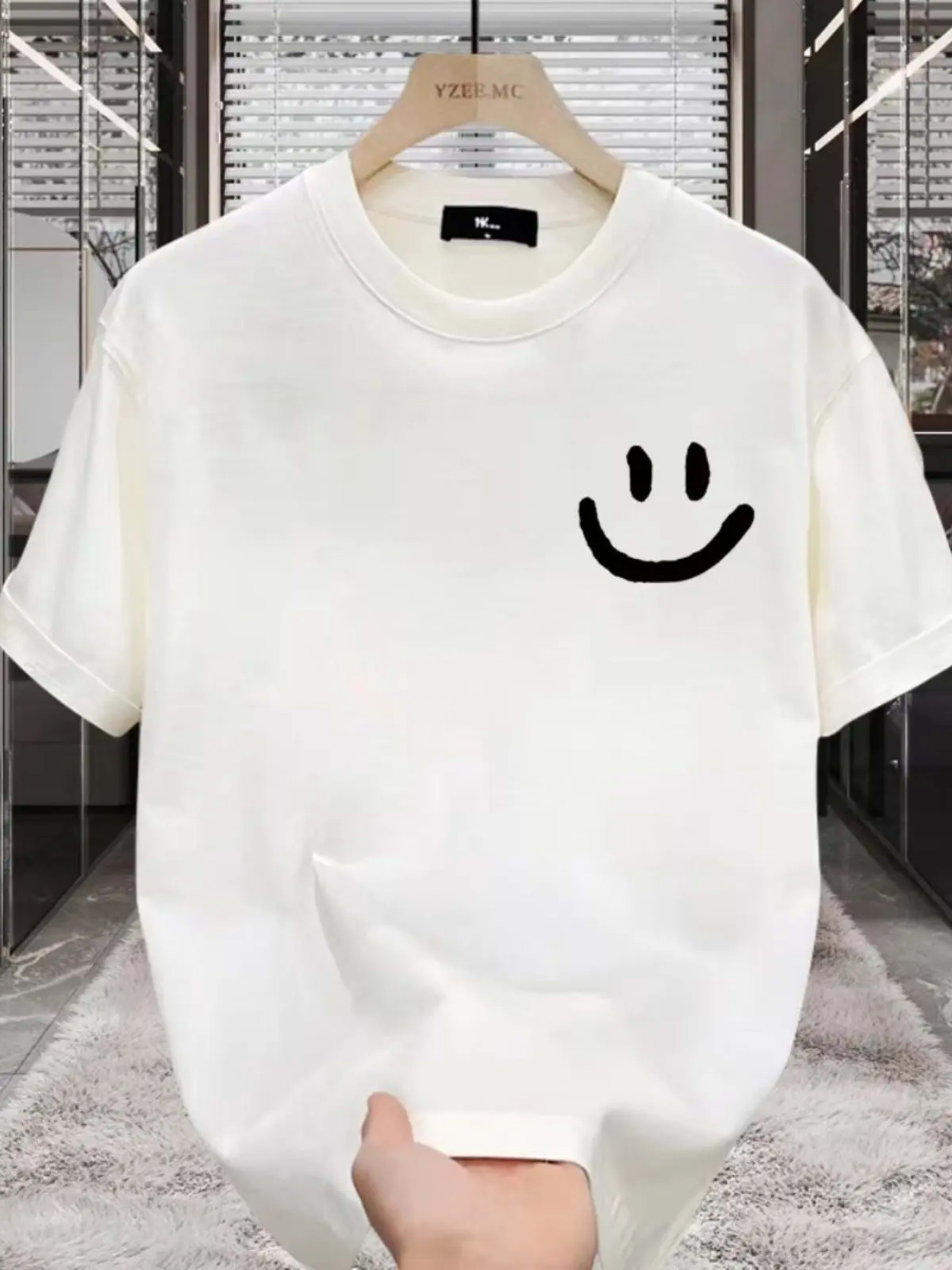 Men's Printed T-Shirt - 100% Cotton - Summer Trendy Streetwear Loose Round-neck T-Shirt