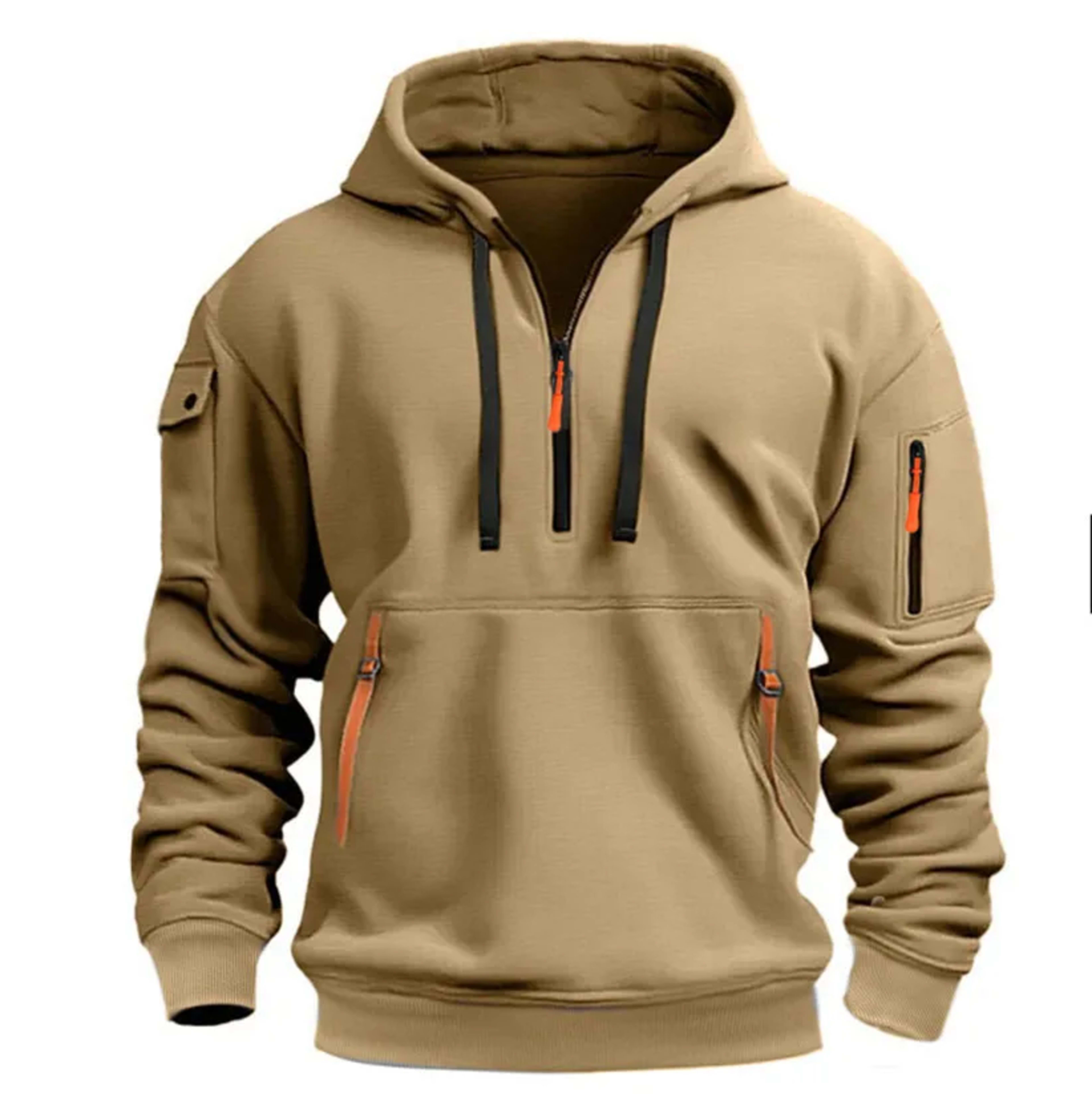 Men's jacket windproof jacket, spring and autumn long sleeved hooded jacket, S-4XL casual patchwork zippered cardigan ja 2