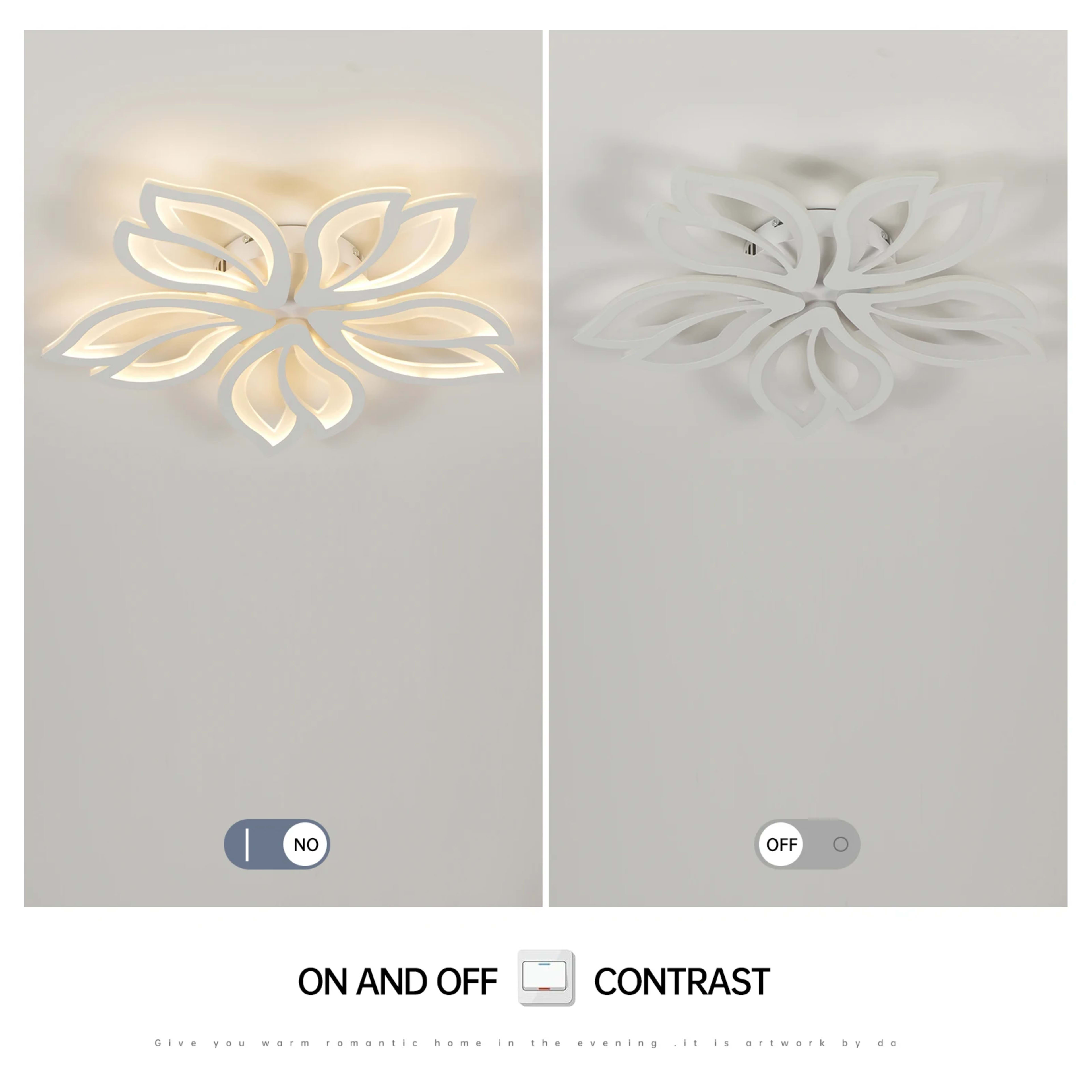 LED Ceiling Light Fixture, Modern Leaves Ceiling Lamp Flush Mount Ceiling for Living Room Study Room Dining Room Bedroom 5