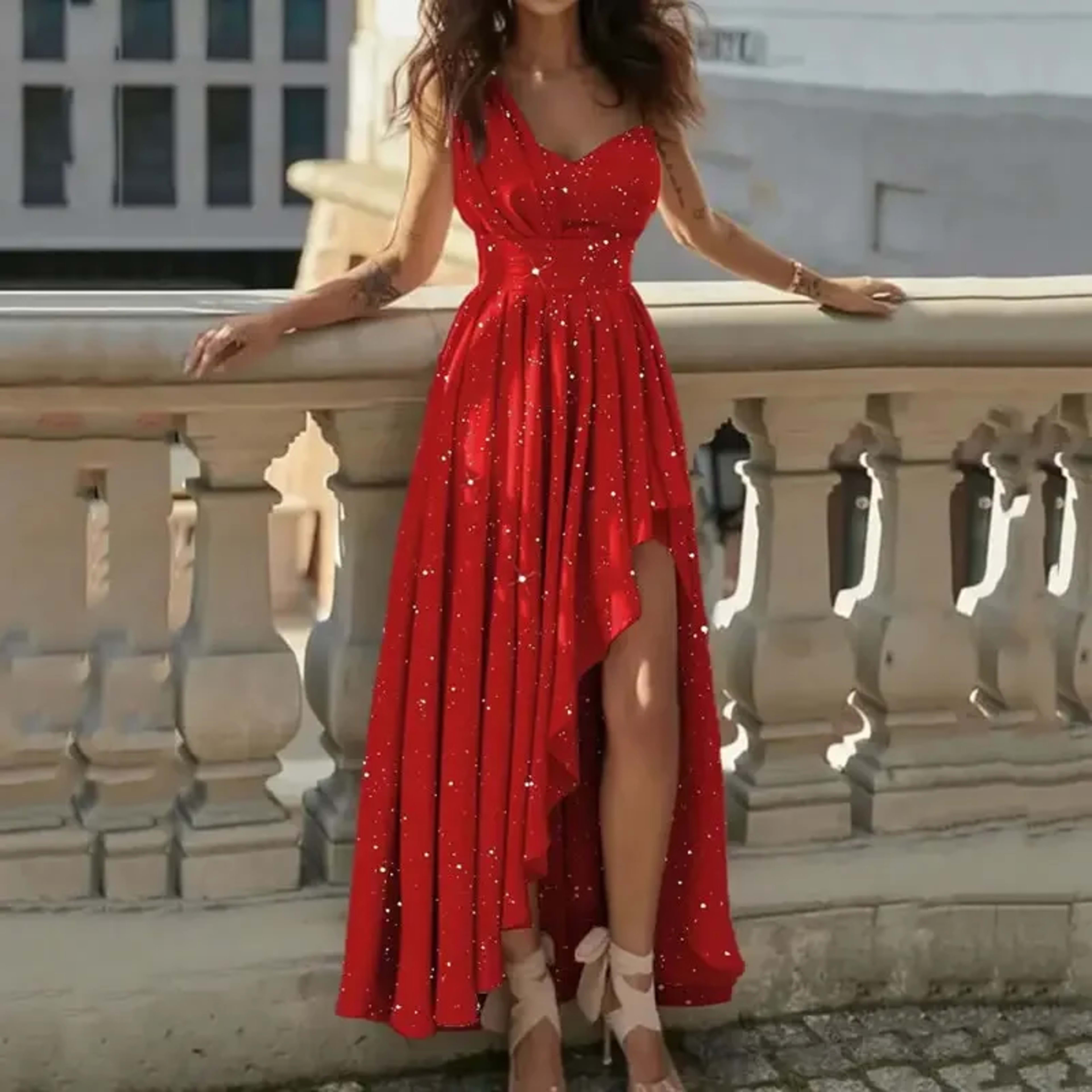 Women Evening Dresses Sexy Elegant Red Cocktail Party Chic Gala Graduation Luxury Formal Occasion Bridesmaid Gown Dress  2