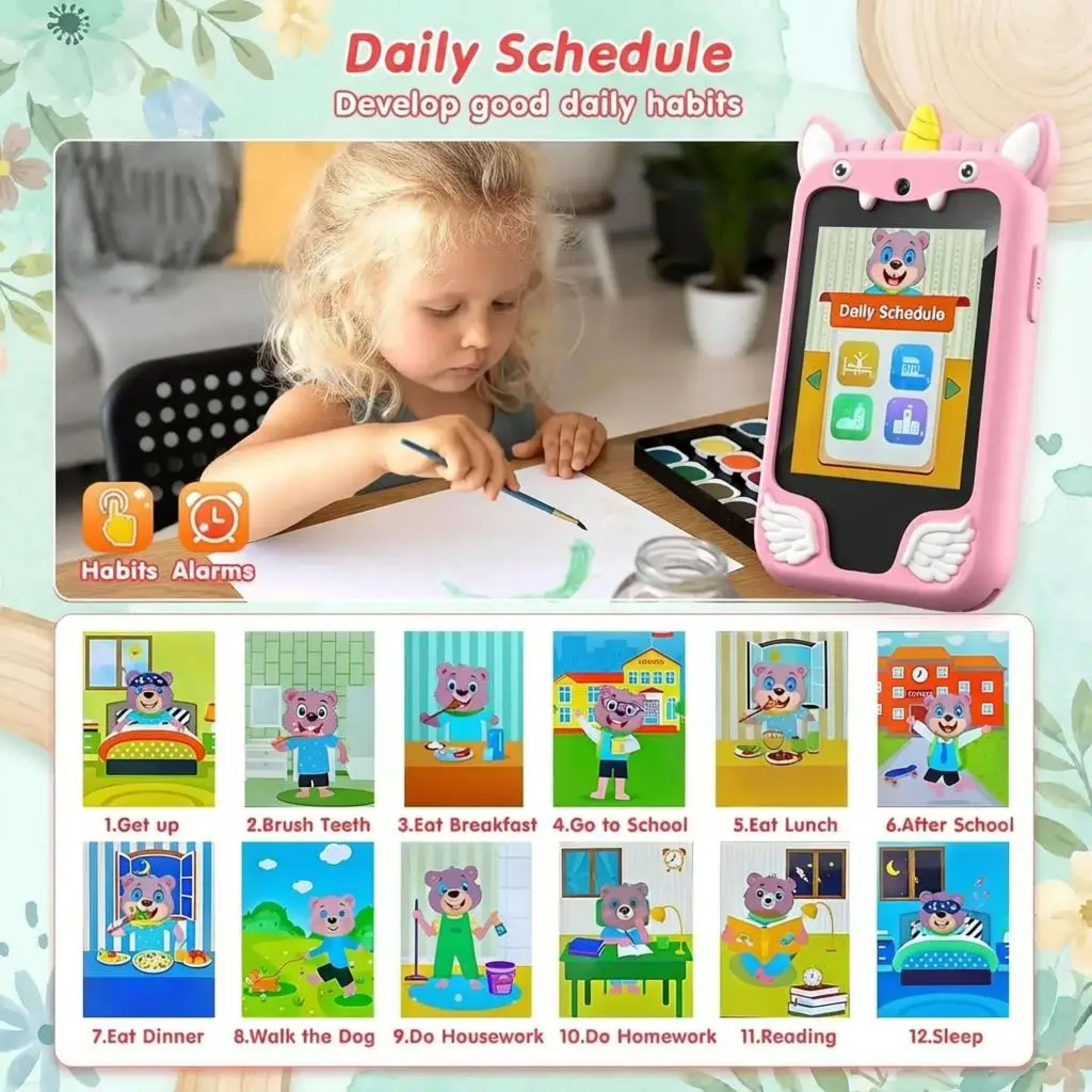 Baby Phone Toy Educational Simulation Mobile Toy with Games Music Stories Video Toddler Learning Play Phone Gift for Kid 4
