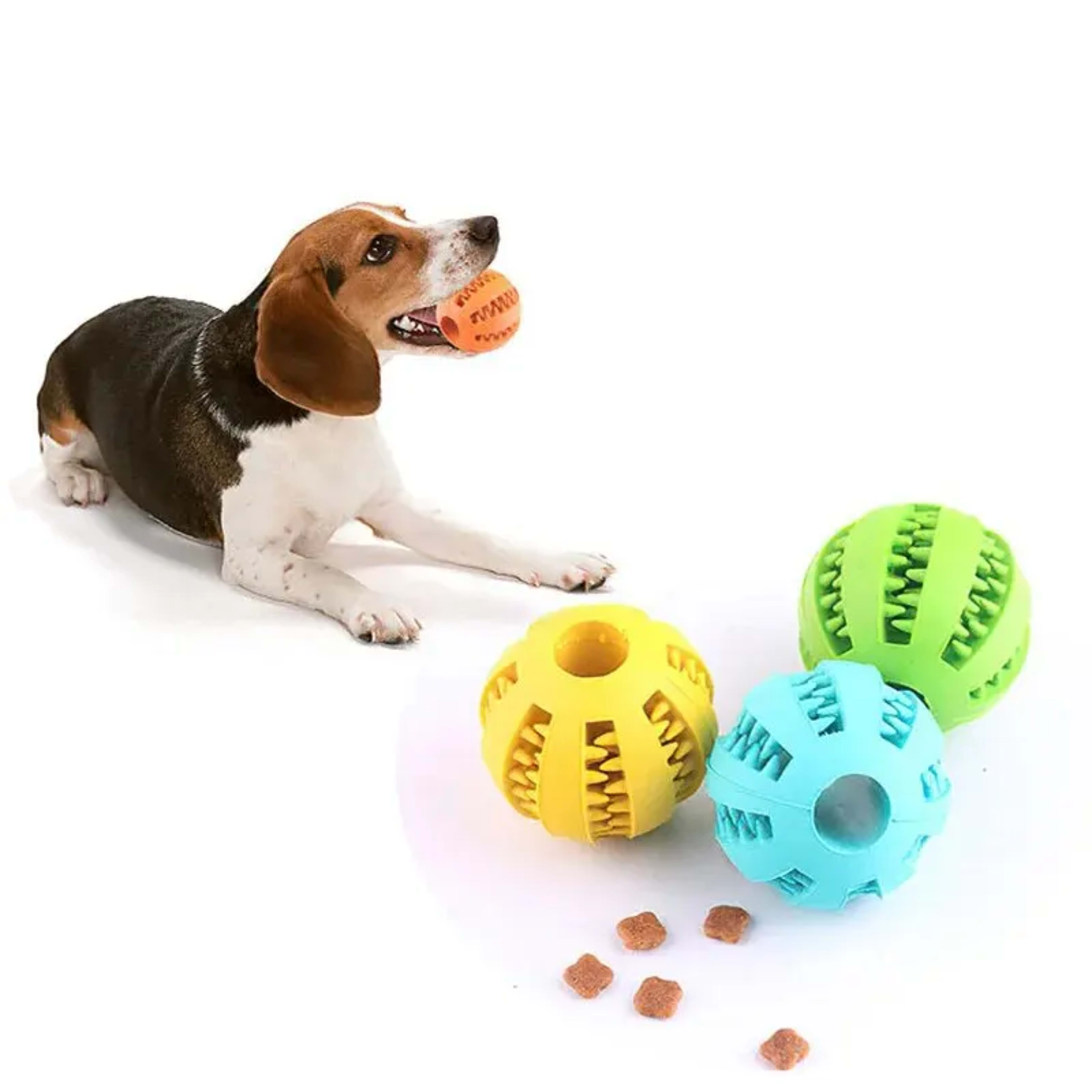 Dog Toy Ball, Nontoxic Bite Resistant Toy Ball for Pet Dogs Puppy Cat, Dog Pet Food Treat Feeder Chew Tooth Cleaning Bal 4