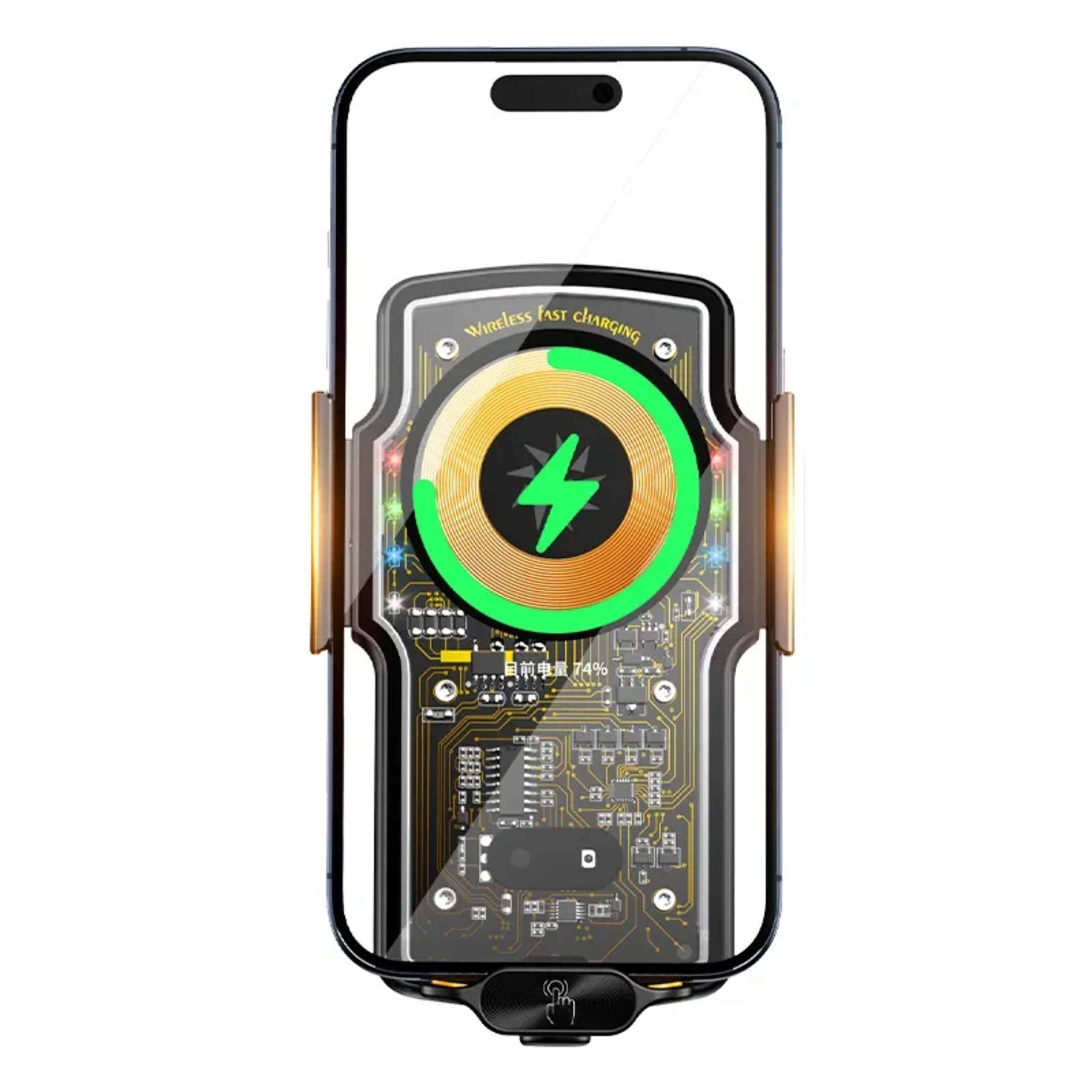 car accessories interior mounts phone holder support for cell phone bracket 15w wireless charging Transparent Technology 6