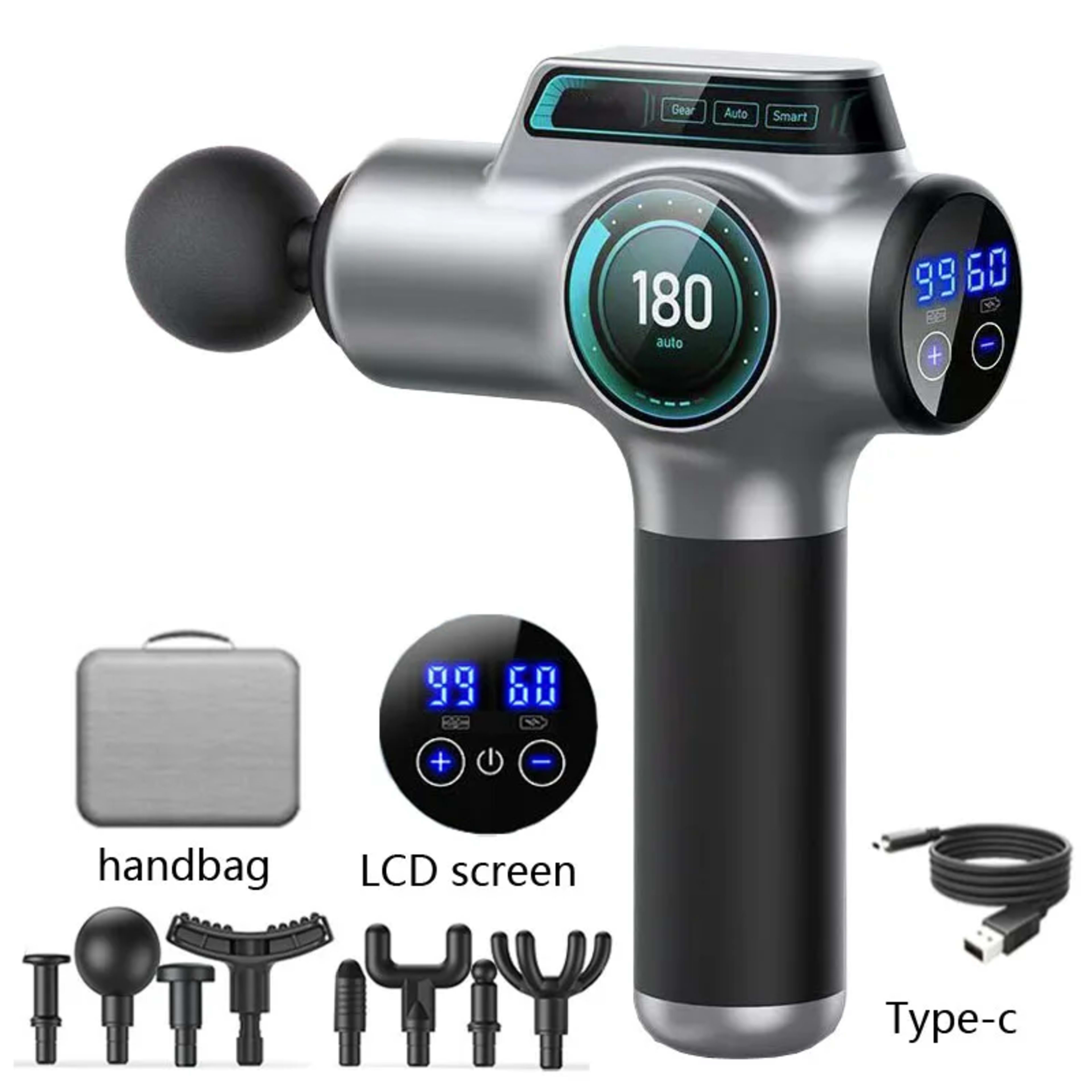High Frequency Massage Gun Electric Massager Muscle Relaxation With 8 Heads For Body Fitness Fascia Gun 7