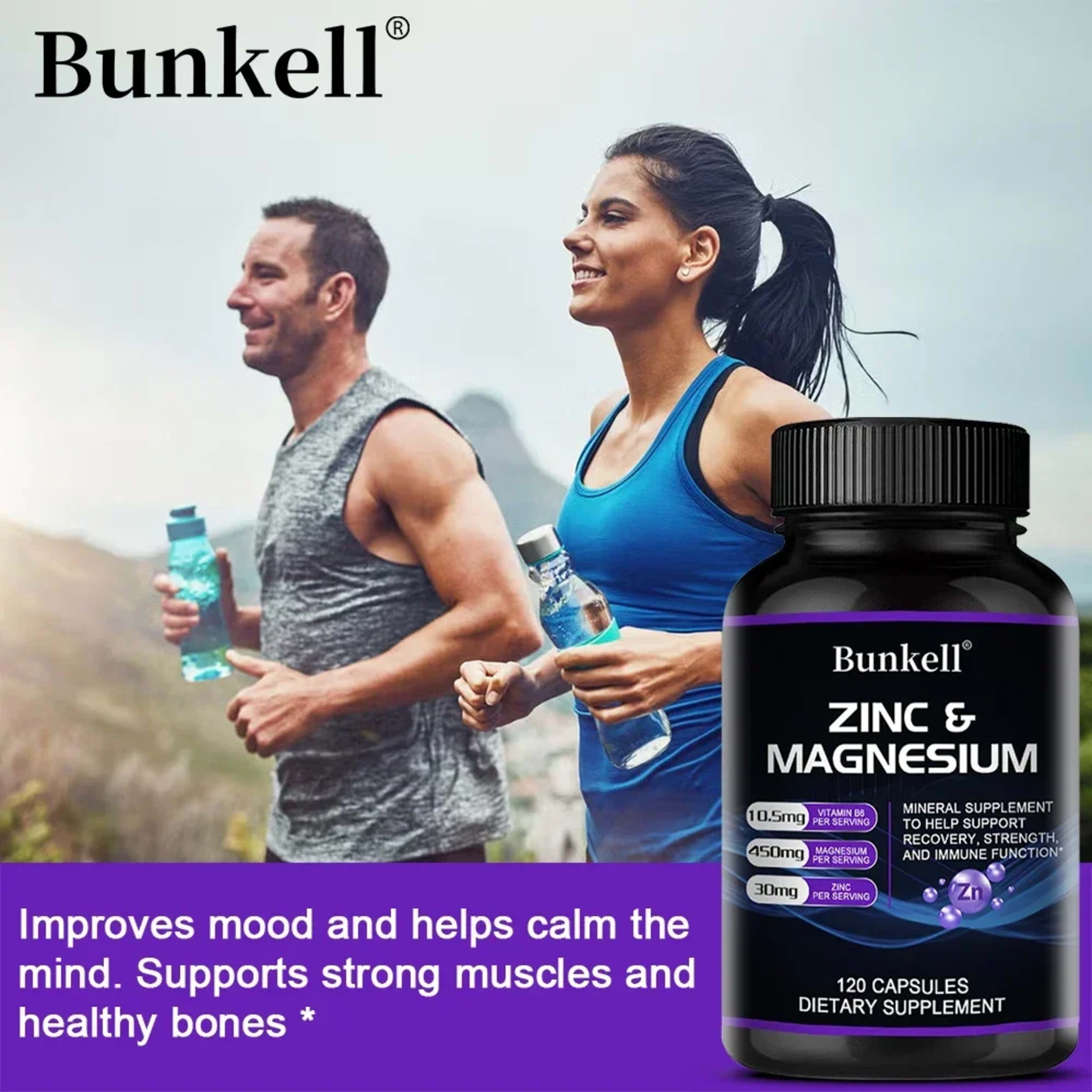 Zinc + Magnesium Supplement, Strong Bones, Teeth, Heart, Nerves, Enhance Immunity, Support Bone Density and Muscle Healt 6
