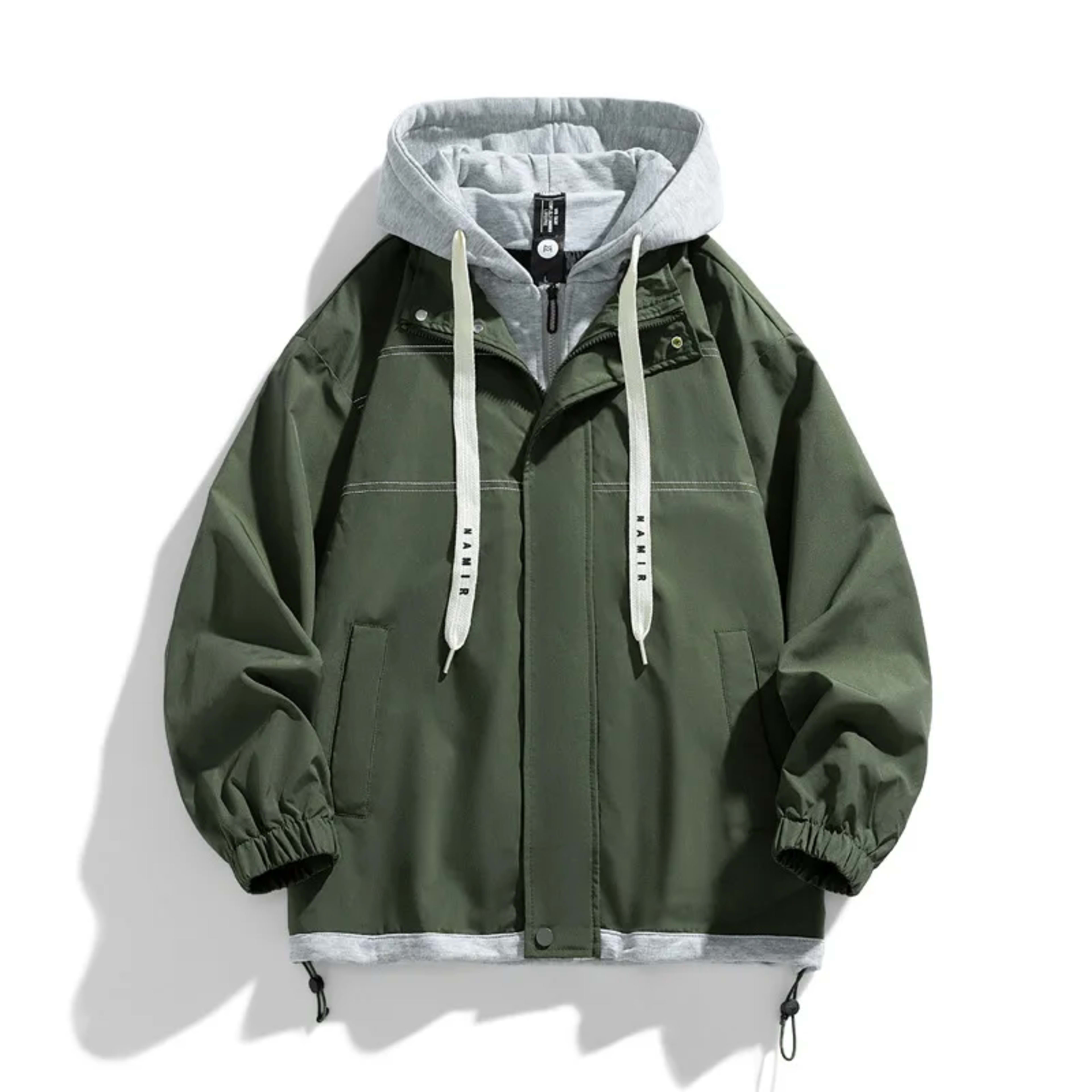 Men's Jacket Thin Hooded Jacket Youth Autumn and Winter New Popular Color Matching High-end Baseball Uniform Casual Hood 3