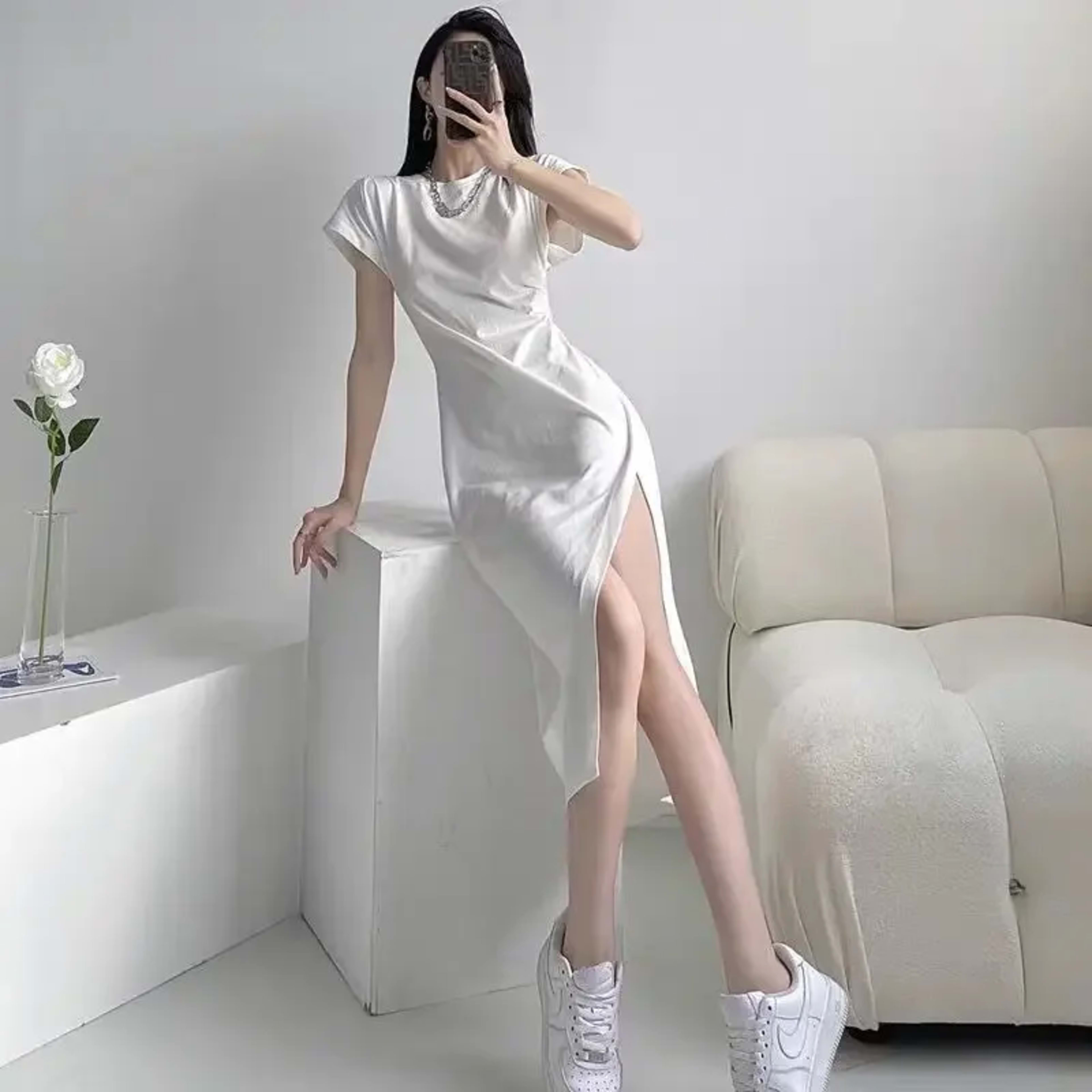 White Dresses for Women 2025 Woman Dress Clothes Midi X New in Chic and Elegant Pretty Cheap Casual Y2k Outfits Harajuku 3