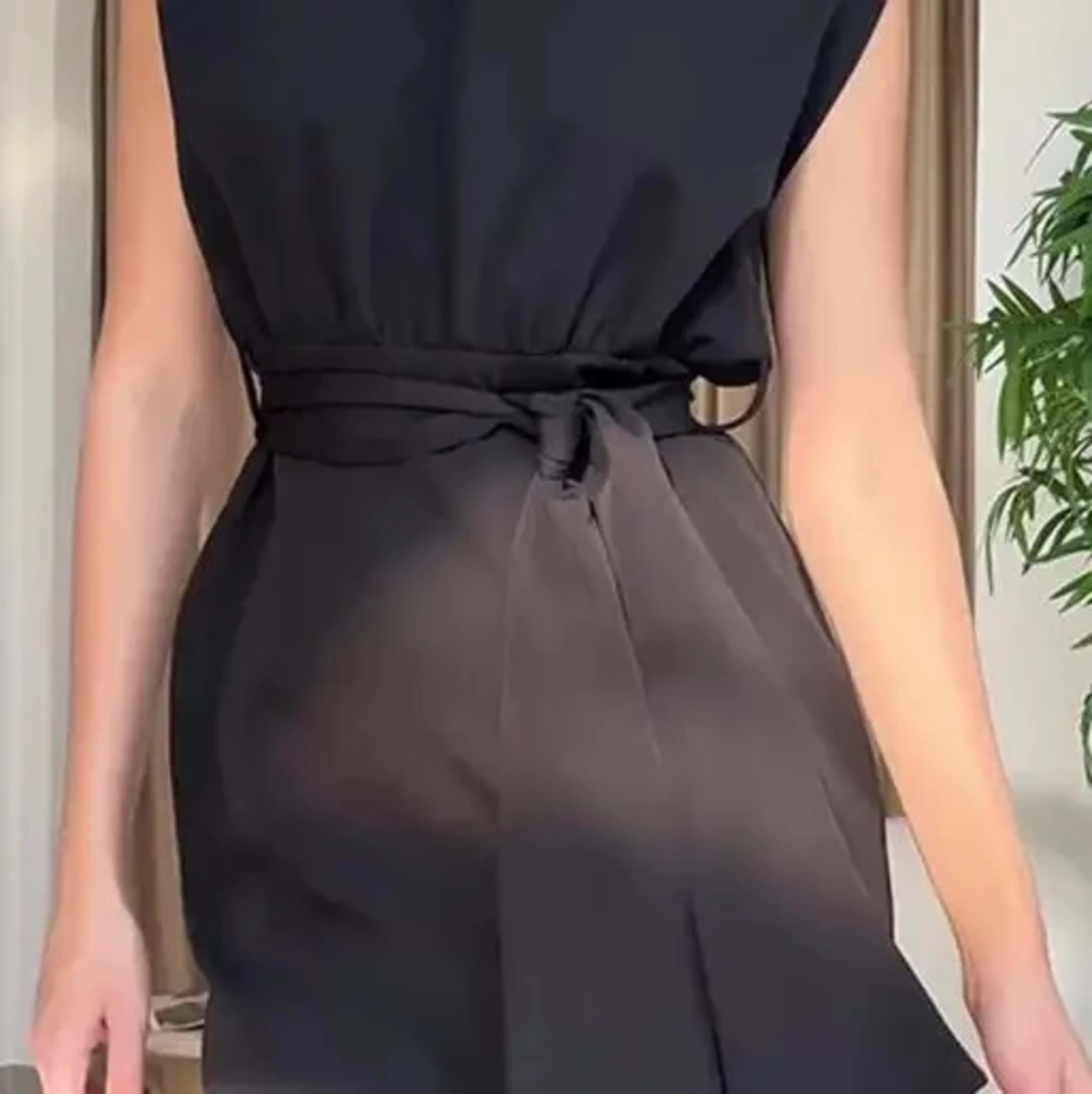 Women's Dresses Temperament Commuting Daily Clothes Fashion Round Neck Sleeveless Zipper Slimming Waist Split Dress Wome 1