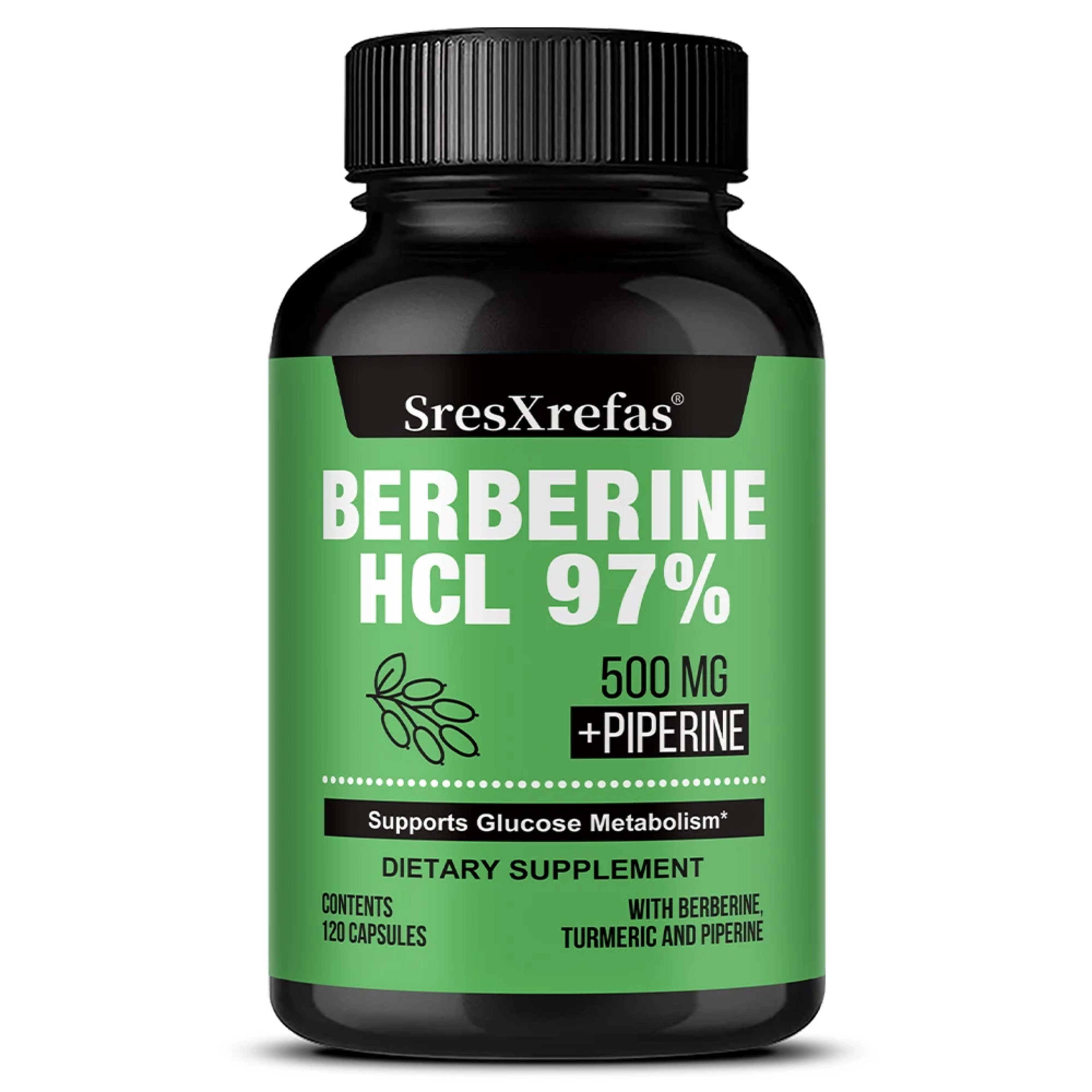 Berberine HCl, Berberine Supplement 500mg Per Serving - Supports Heart Health, Immune System, Healthy GI, Healthy Choles