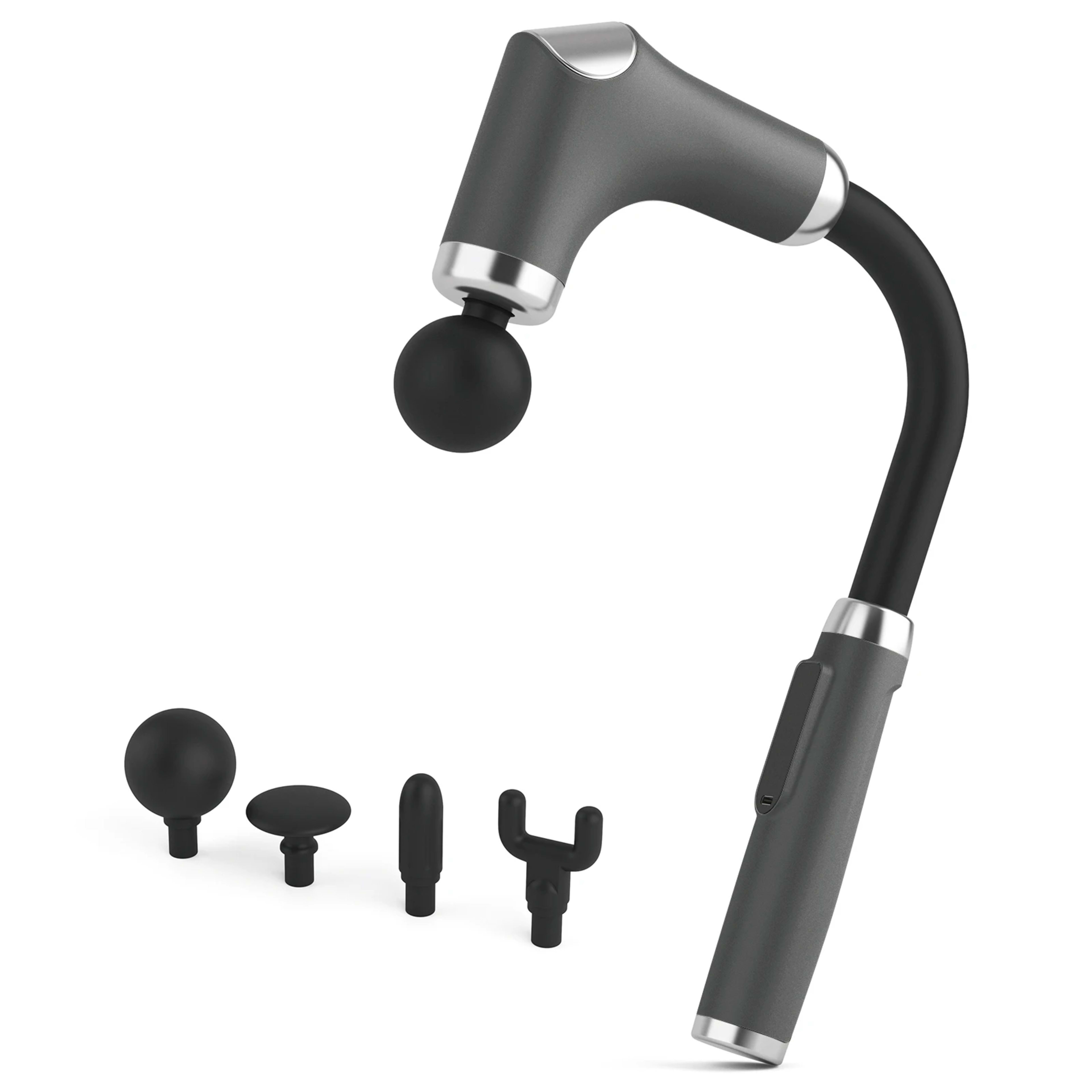 Home Massage Gun With A Long Handle Curved Head Cervical Spine Lumbar Back Legs Multi-functional Fascia Gun For Relaxing