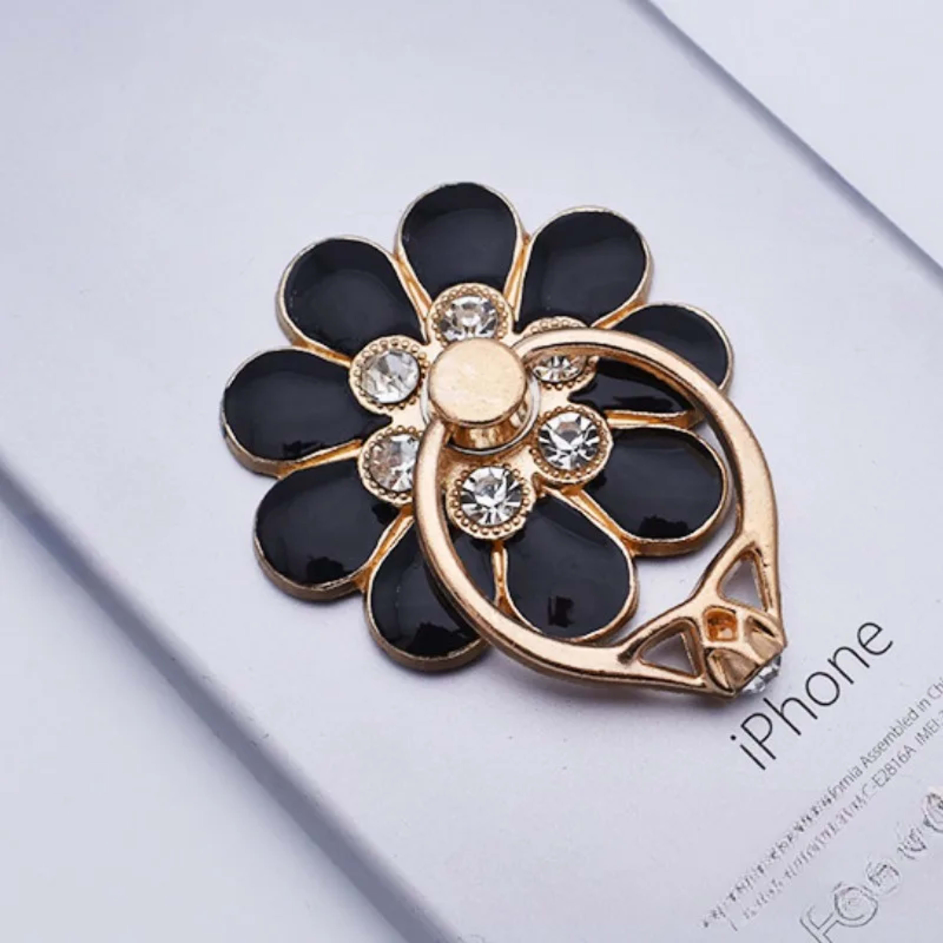 Mobile Phone Case Accessories Alloy Flower Phone Holder Creative Metal Ring Buckle Mobile Phone Decoration DIY Back Stic