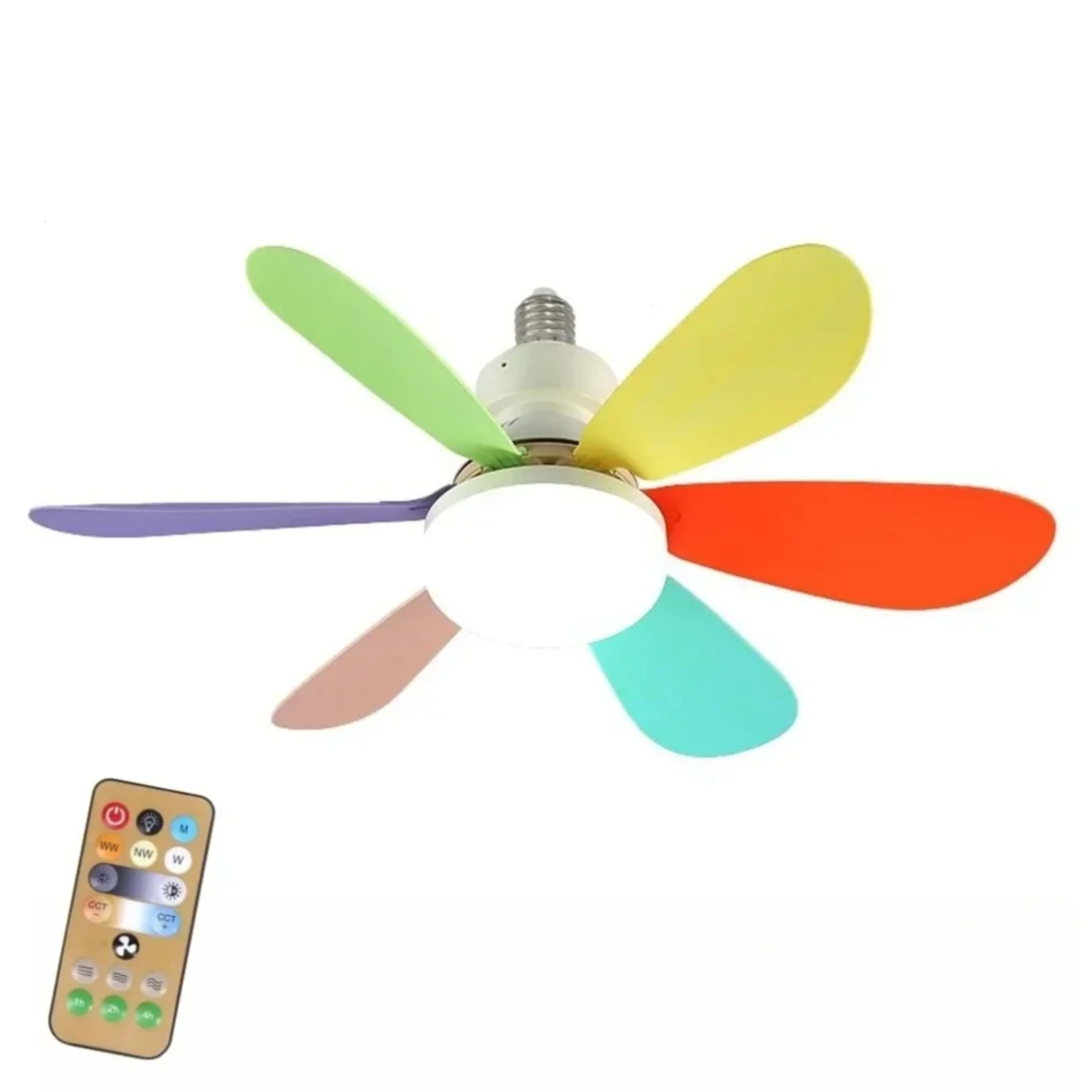 LED 40W ceiling fan light E27 with remote control for dimming, suitable for living room, study, household use, 85-265V 8