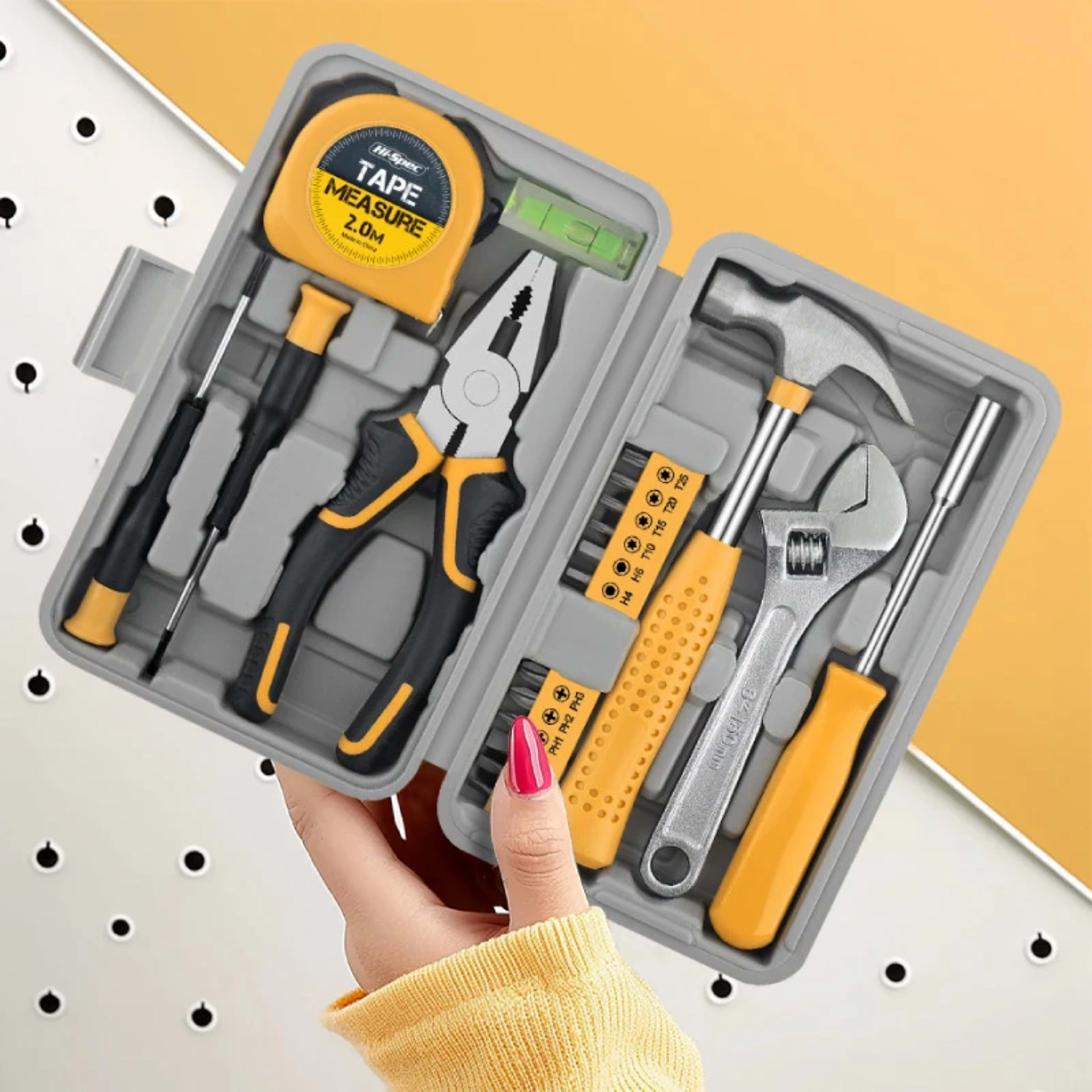 20 Pieces Home Tool Set, Basics Household Tool Kit With Small Mini Carrying Box For Men And Women DIY 3