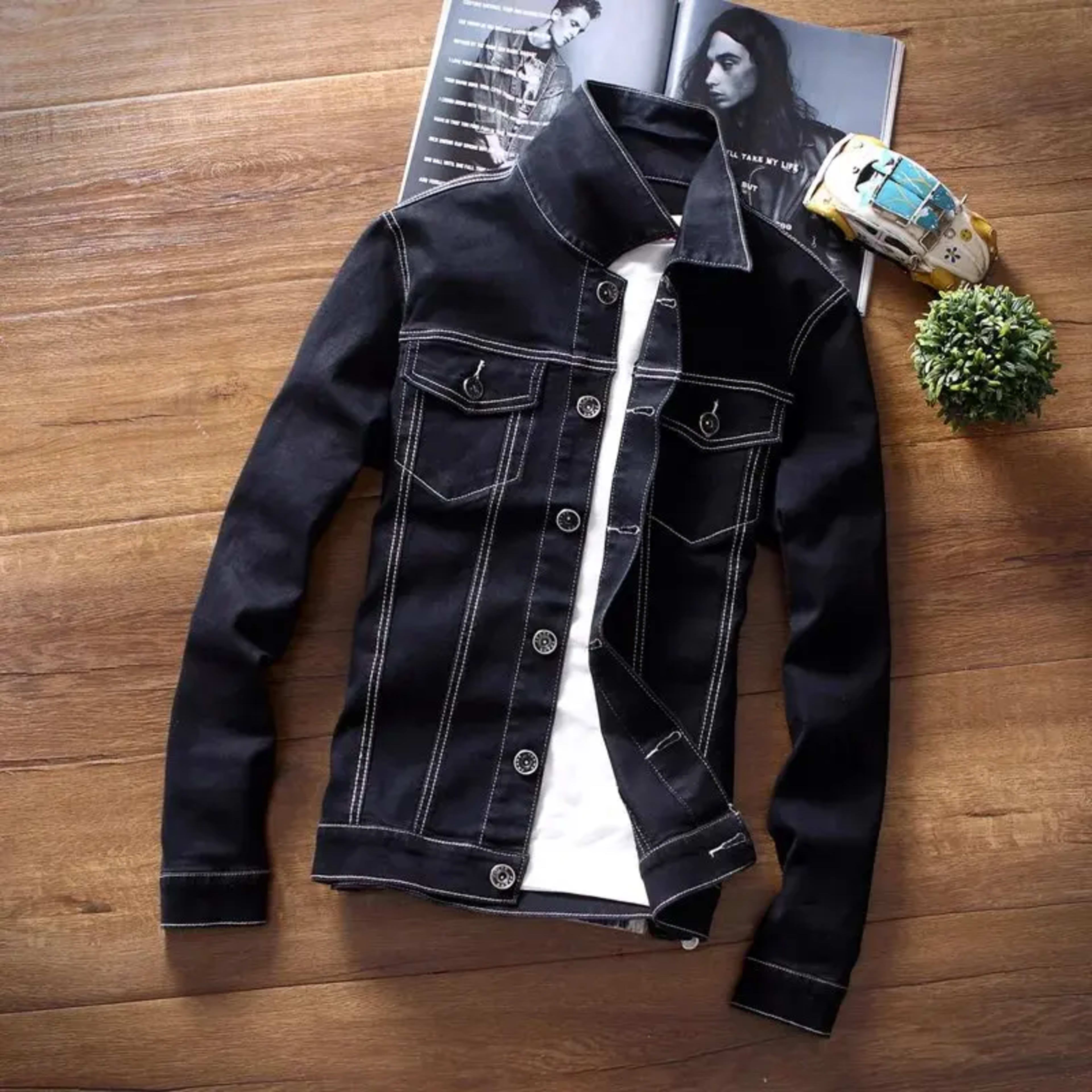 Stylish Pure White Denim Jacket for Men Retro Workwear Spring Autumn Versatile Fashionable Trendy Brand Youthful Long Sl 7