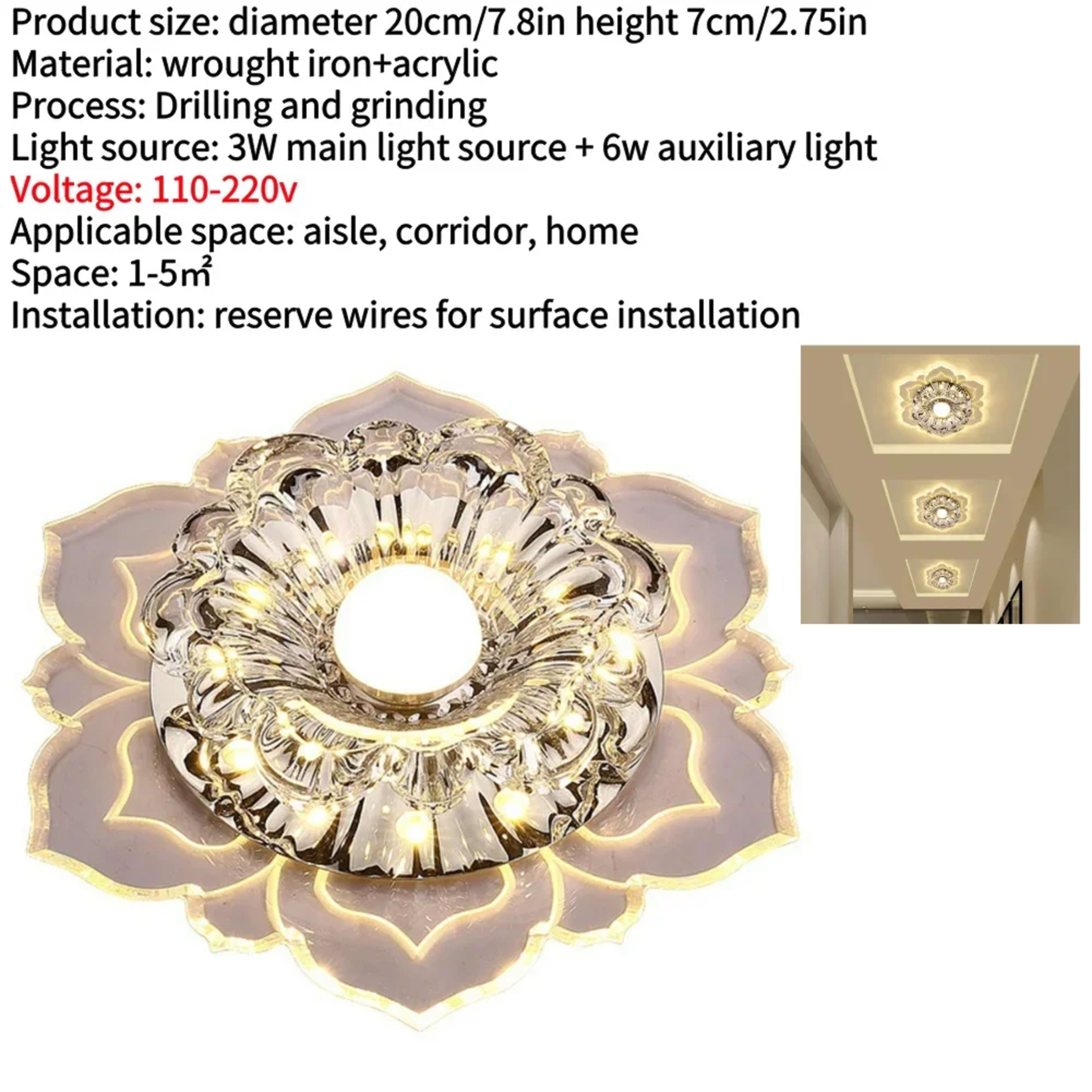 LED Ceiling Fixture Energy Saving Porch Light Protect Eyes Corridor Lamp Easy Installation Brightness Durable for Aisle 