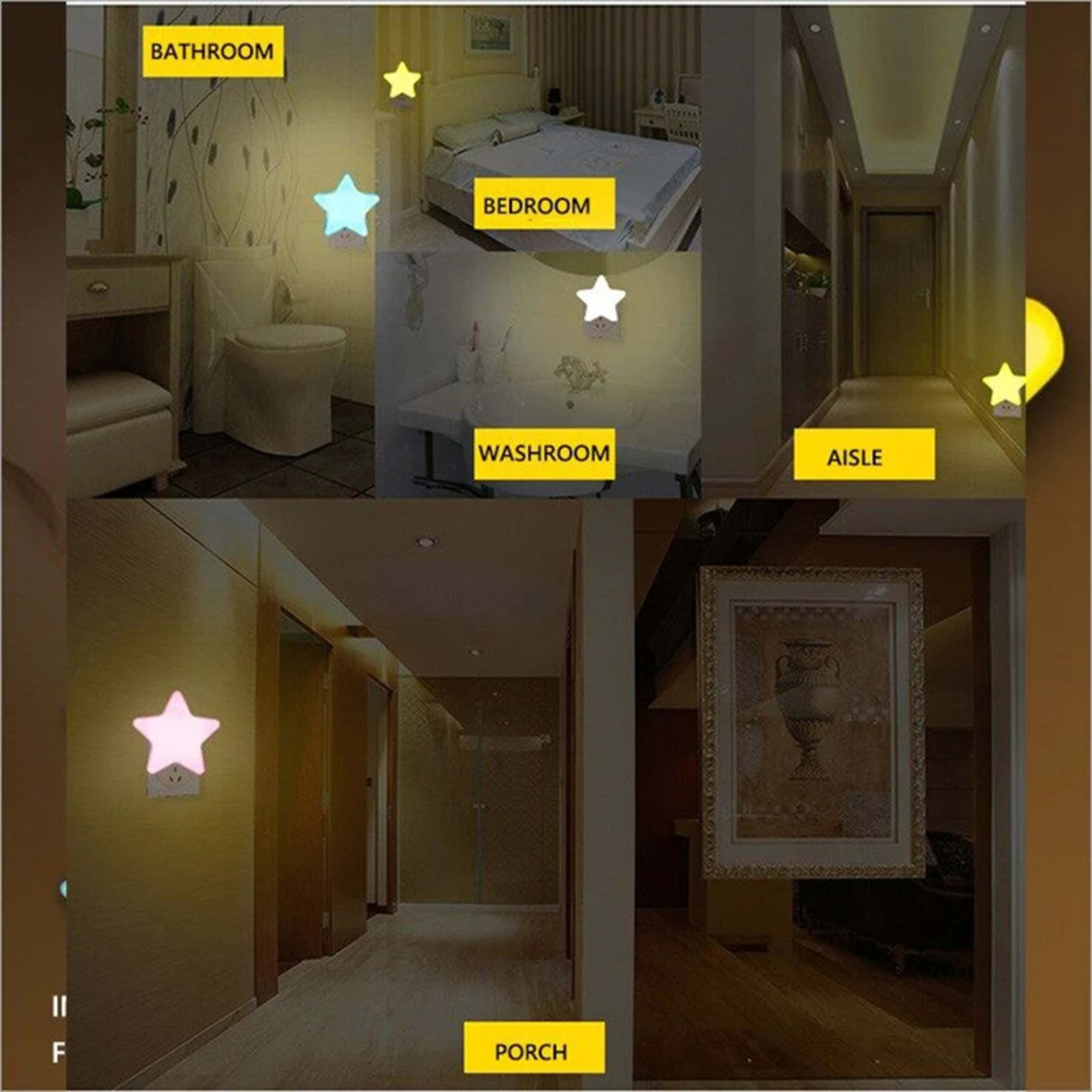 LED Stars Night Lights EU/US Plug Night Lamp Light Home Decoration Bedroom Bedside Baby Room Living Room Corridor Lighti 5