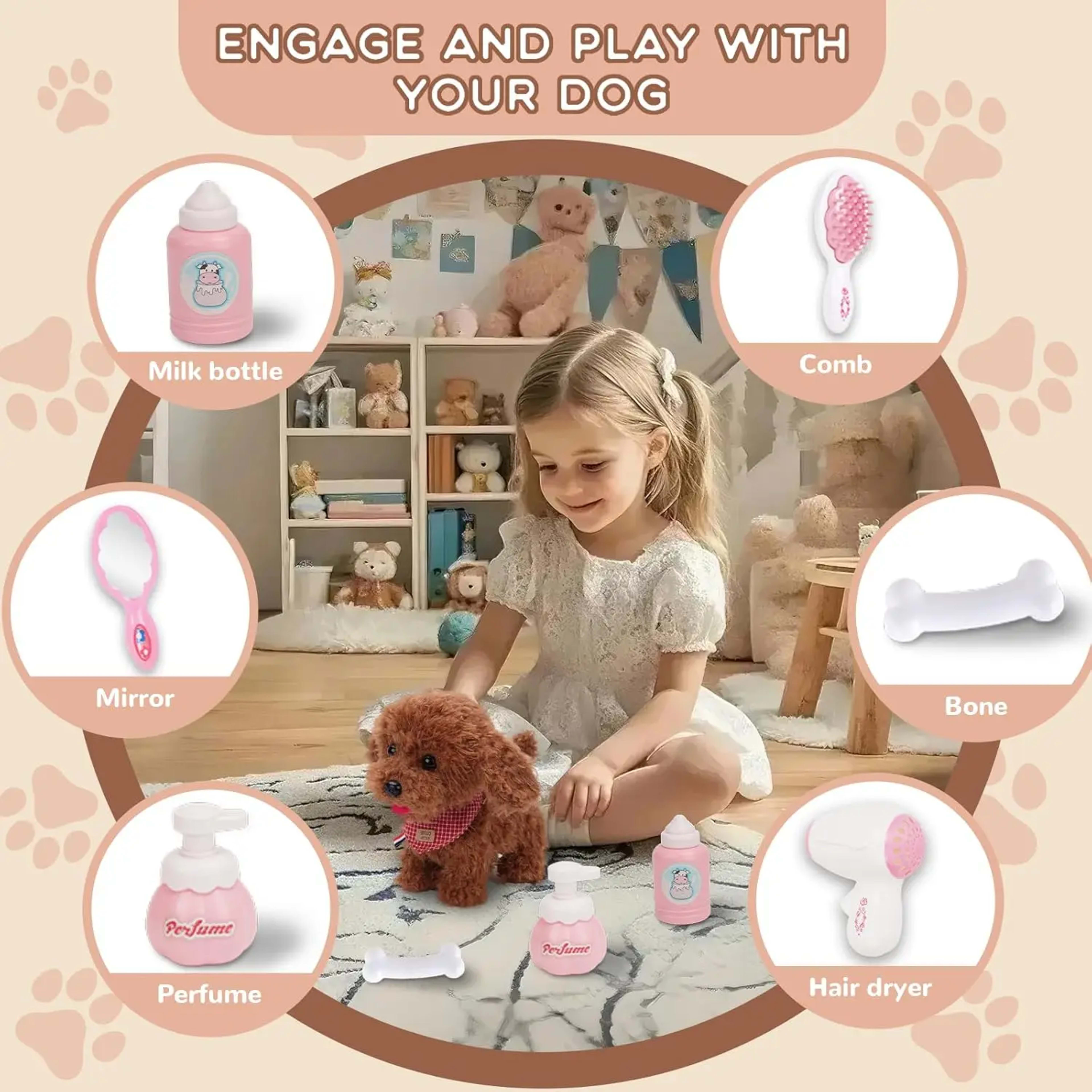 Interactive Electronic Puppy Toys for Kids, Walking Dog Toy with Leash, Remote Control, for Girls and Boys Aged 3+,birth 3