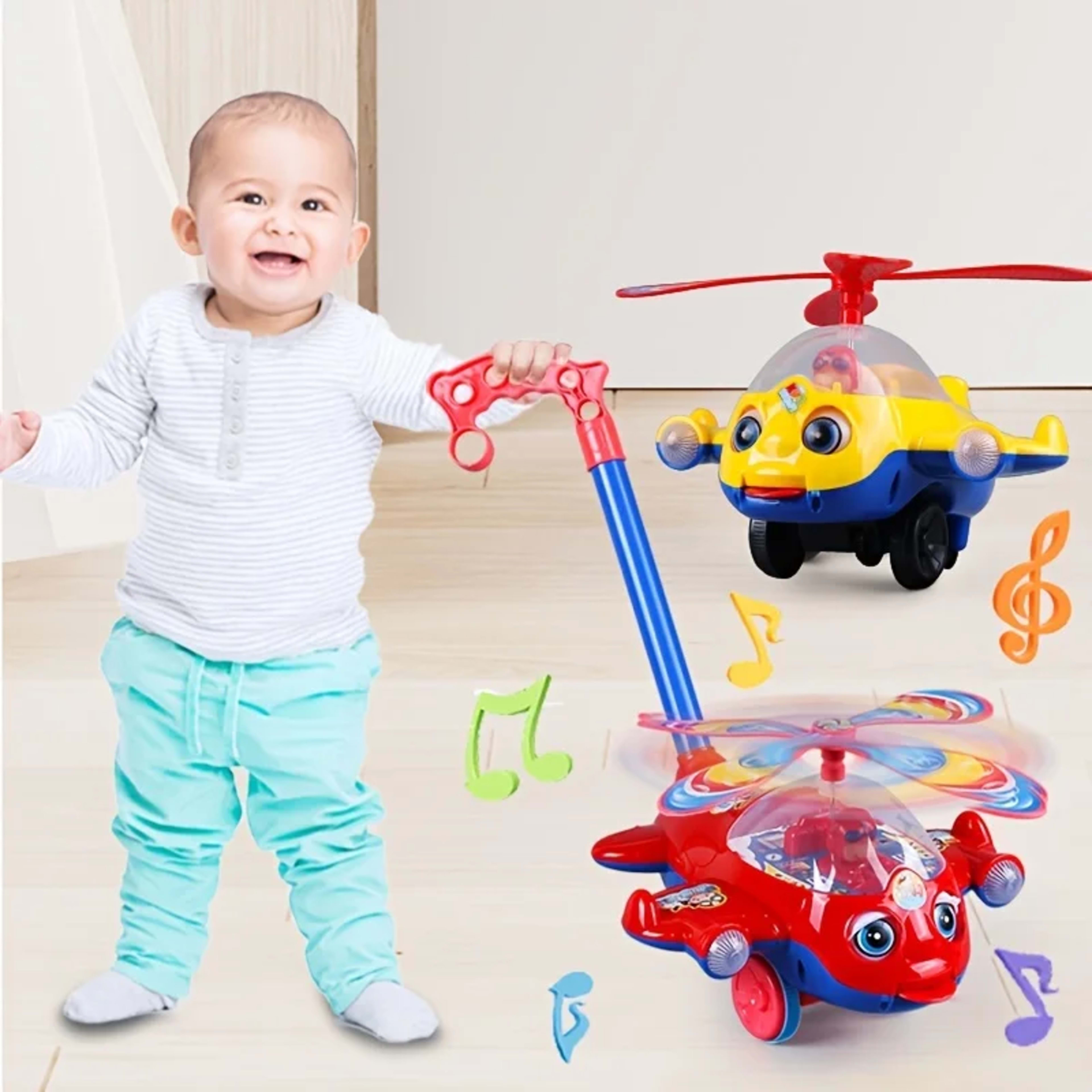 Baby Walker Toy Hand Push Toddler Toy Plane Car Toy Push Along Walking Toy for Kids Children Boys Girls Outdoor 1
