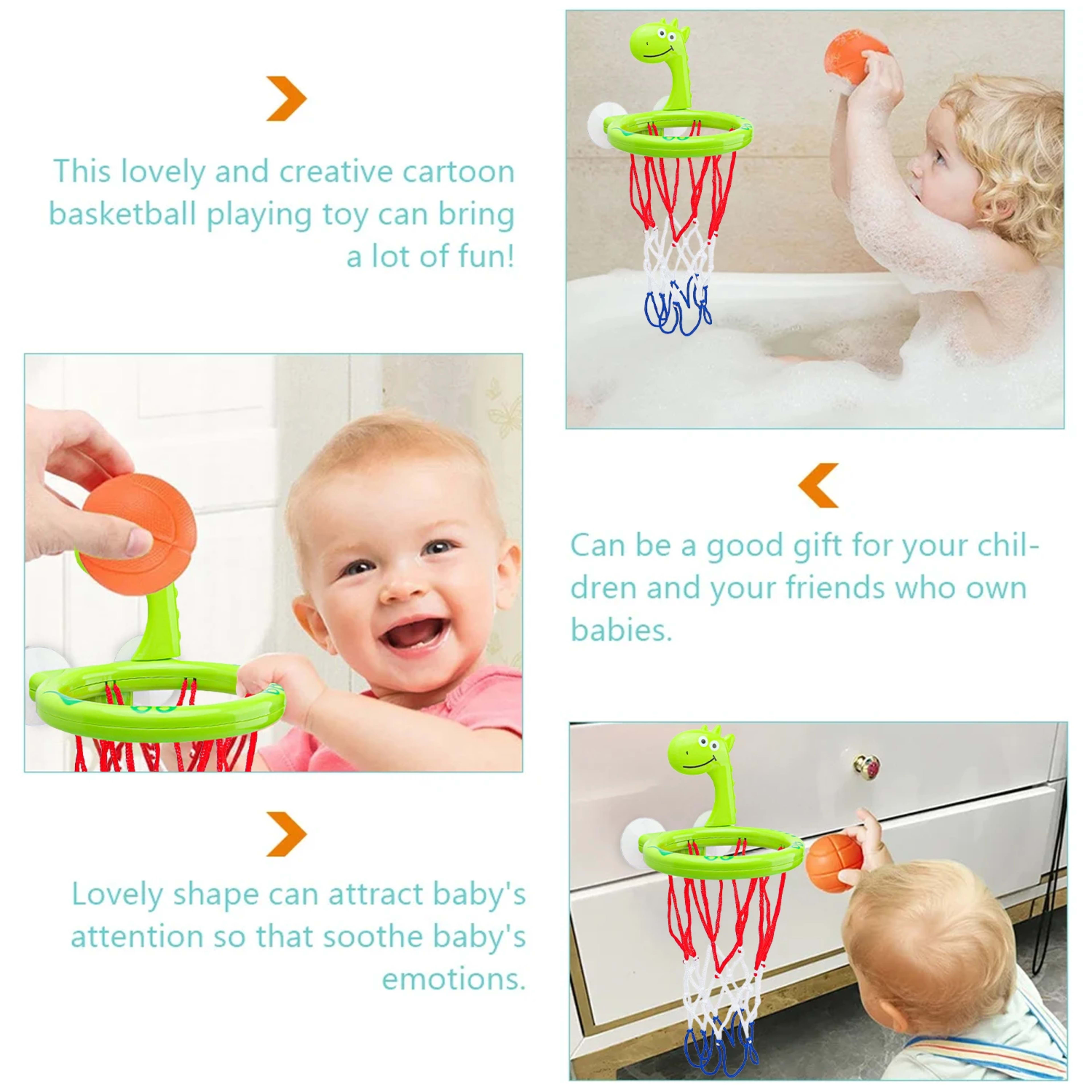 Baby Bath Toy Children Water Play Toys Set Bathroom Bathtub Suction Cup Shooting Basketball Hoop with 3 Balls Bath Toys  5