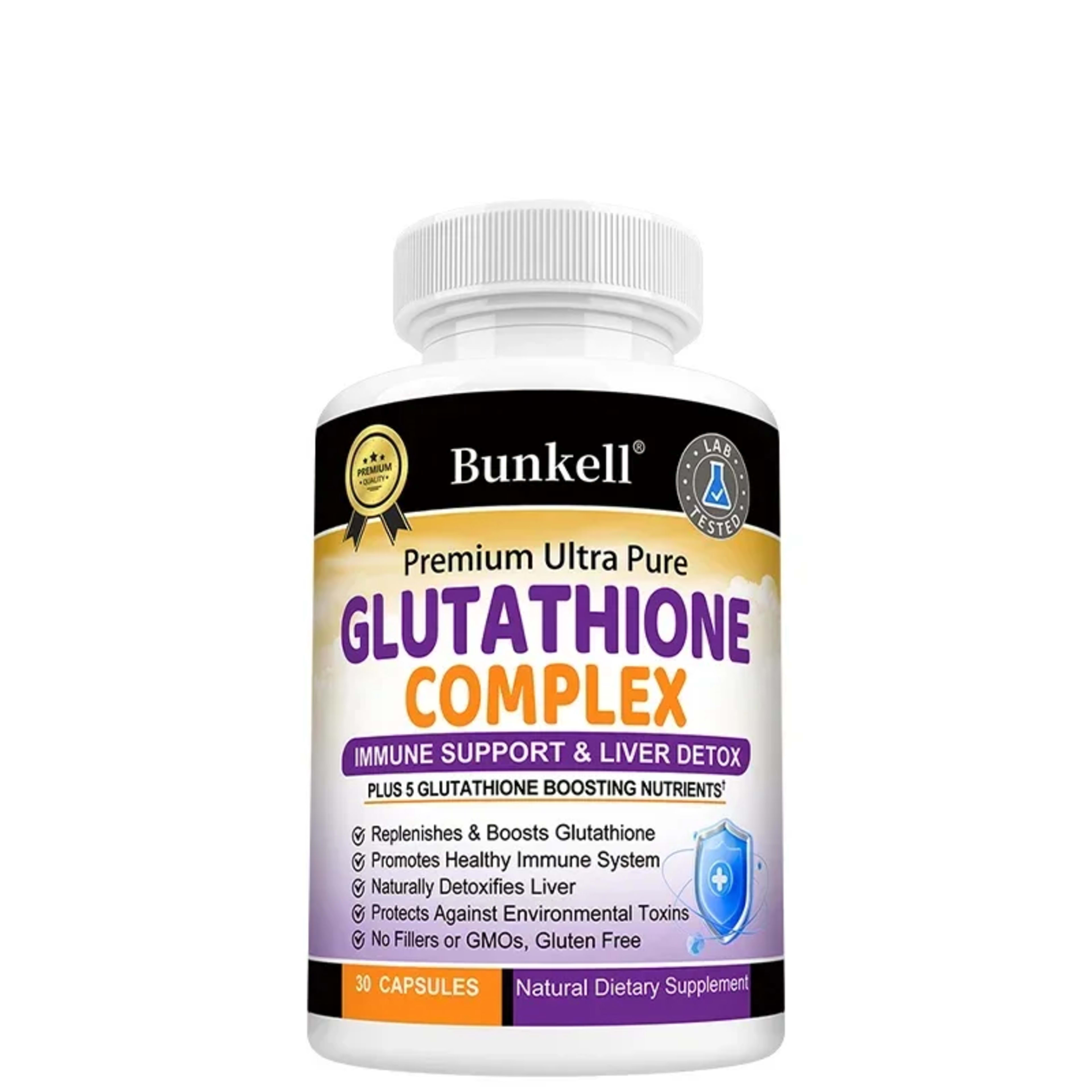 Glutathione Supplement 500mg - Liver Detox with Quercetin, Vitamin C, Milk Thistle, Immune Support, Enhanced Immunity He 9