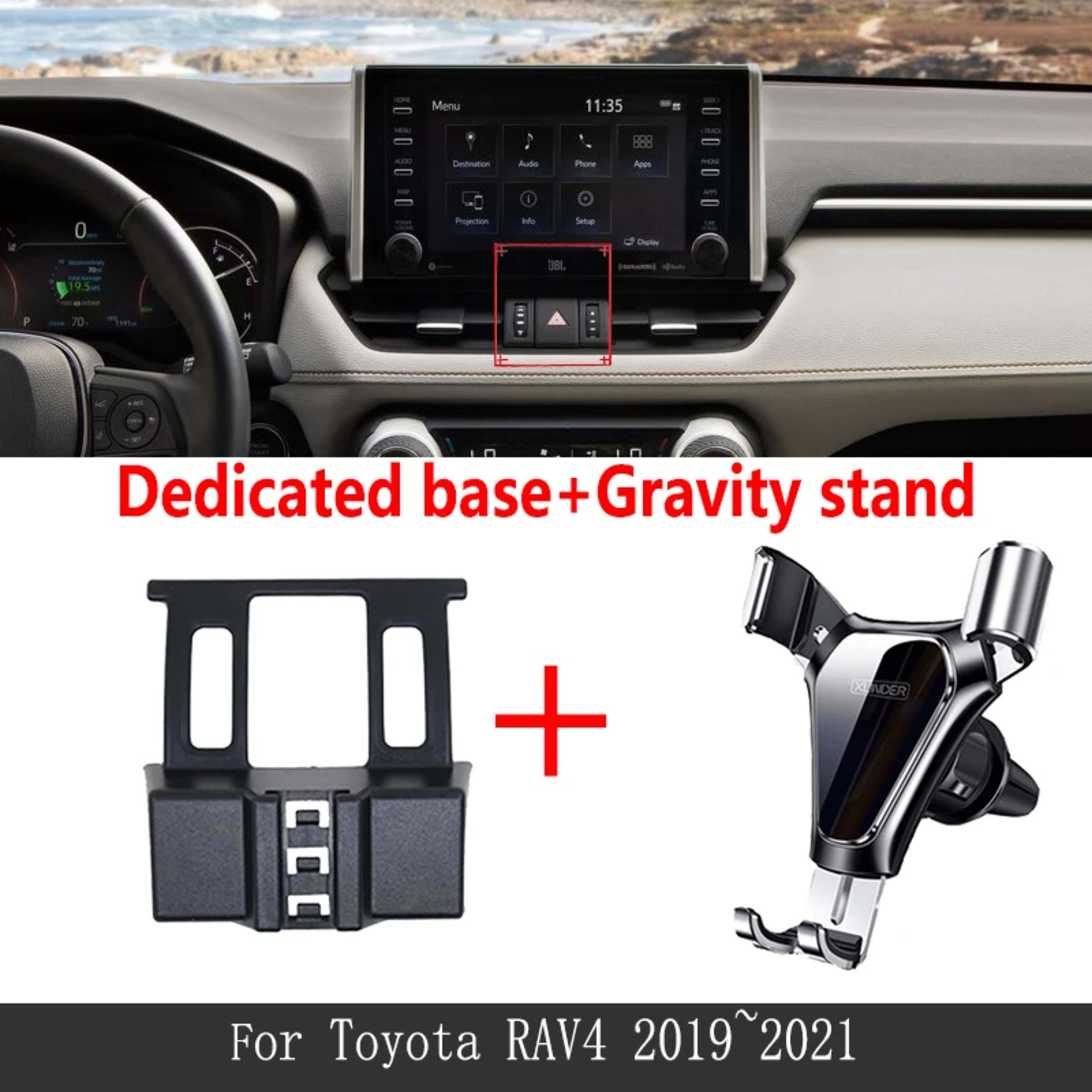 Car Mobile Phone Holder for Toyota RAV4 XA50 Accessories 2022 2019~2023 Telephone Bracket Rotatable Support for IPhone S 8