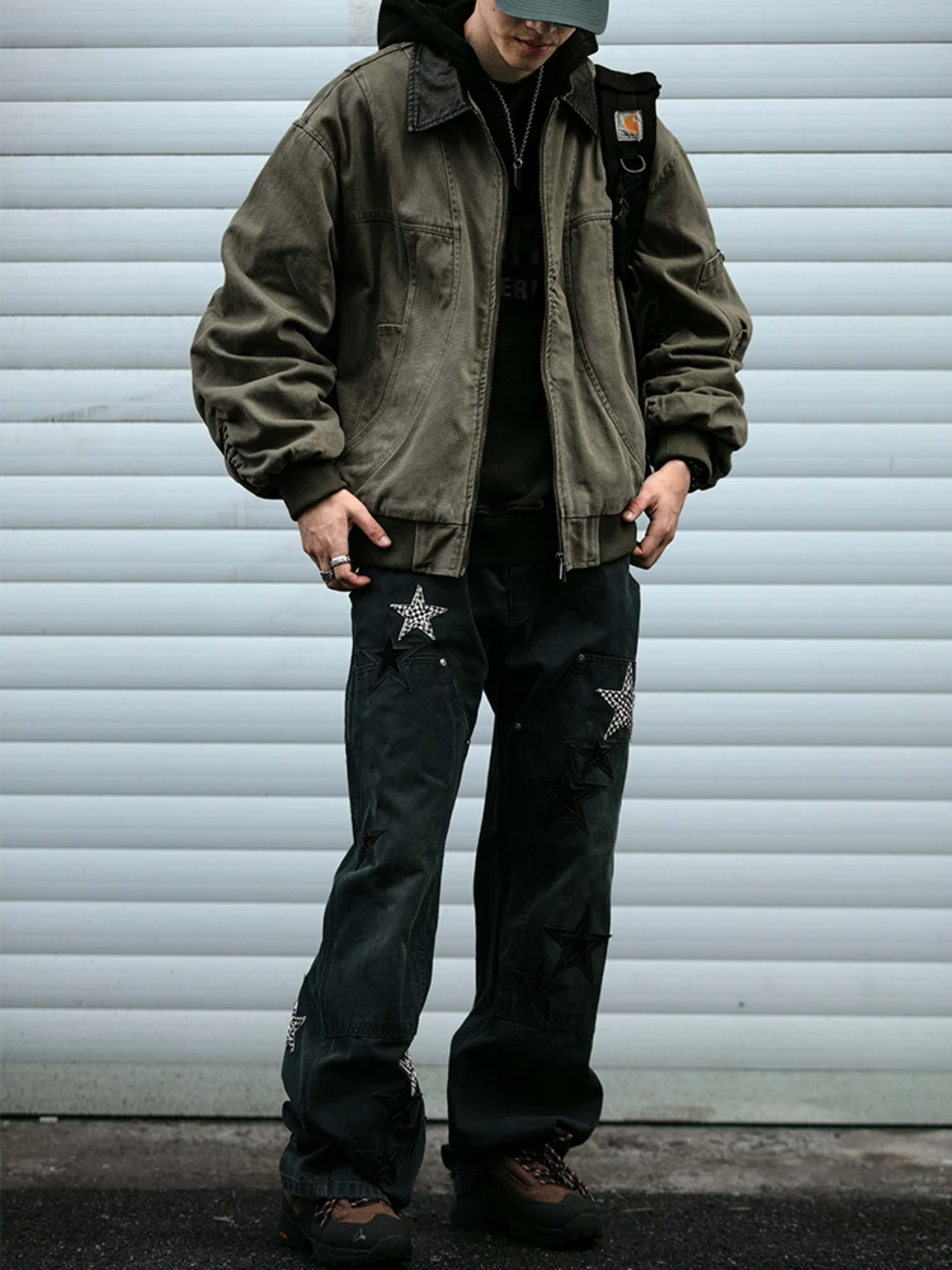 Mens Work Jacket Vintage American Japanese Streetwear Oversized Leather Collar High Quality Spring Autumn Casual Coat To 5