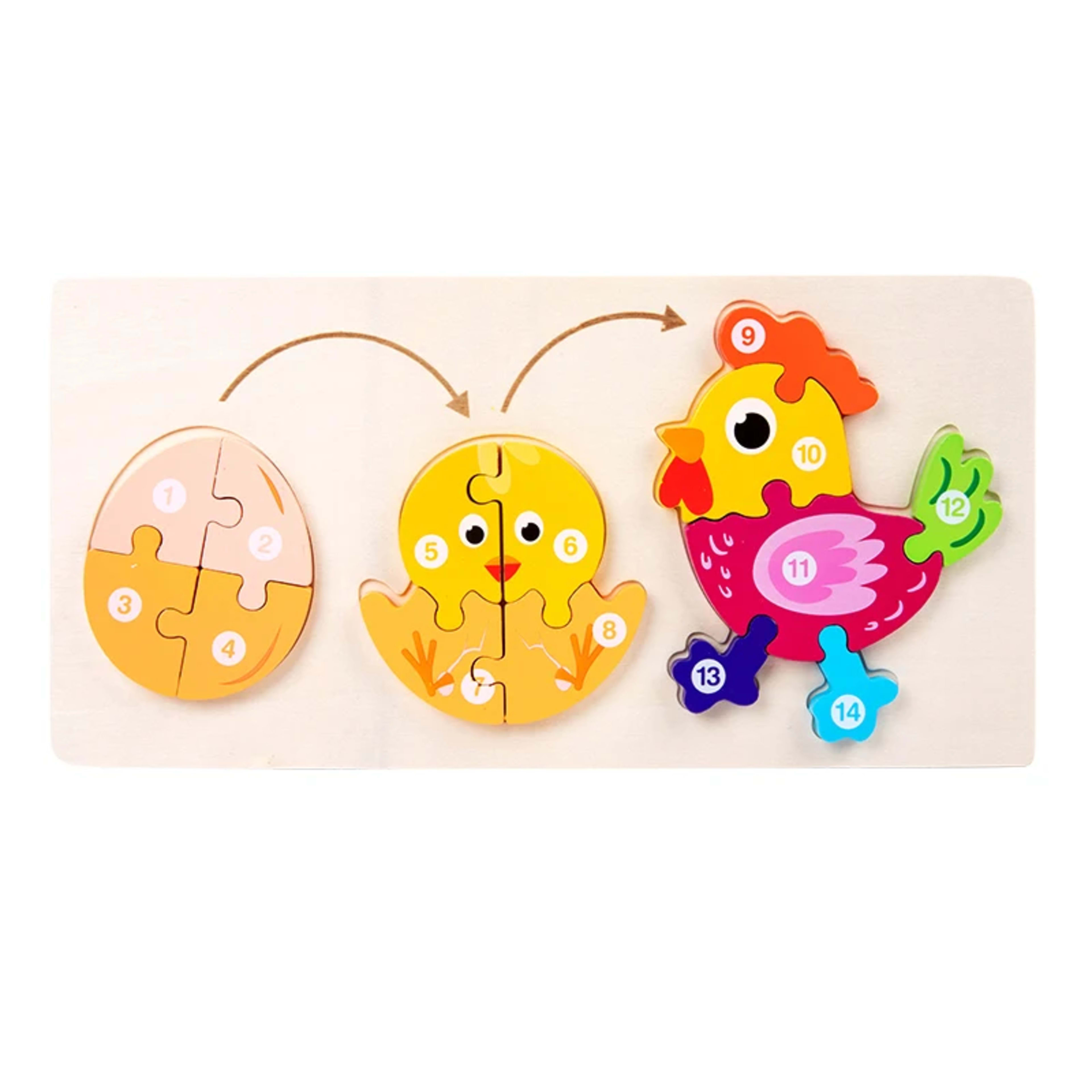 Baby Toy Wooden 3D Puzzle Toys Life cycle puzzle Cartoon Jigsaw For Children Baby Early Education Intelligence for Kids 9