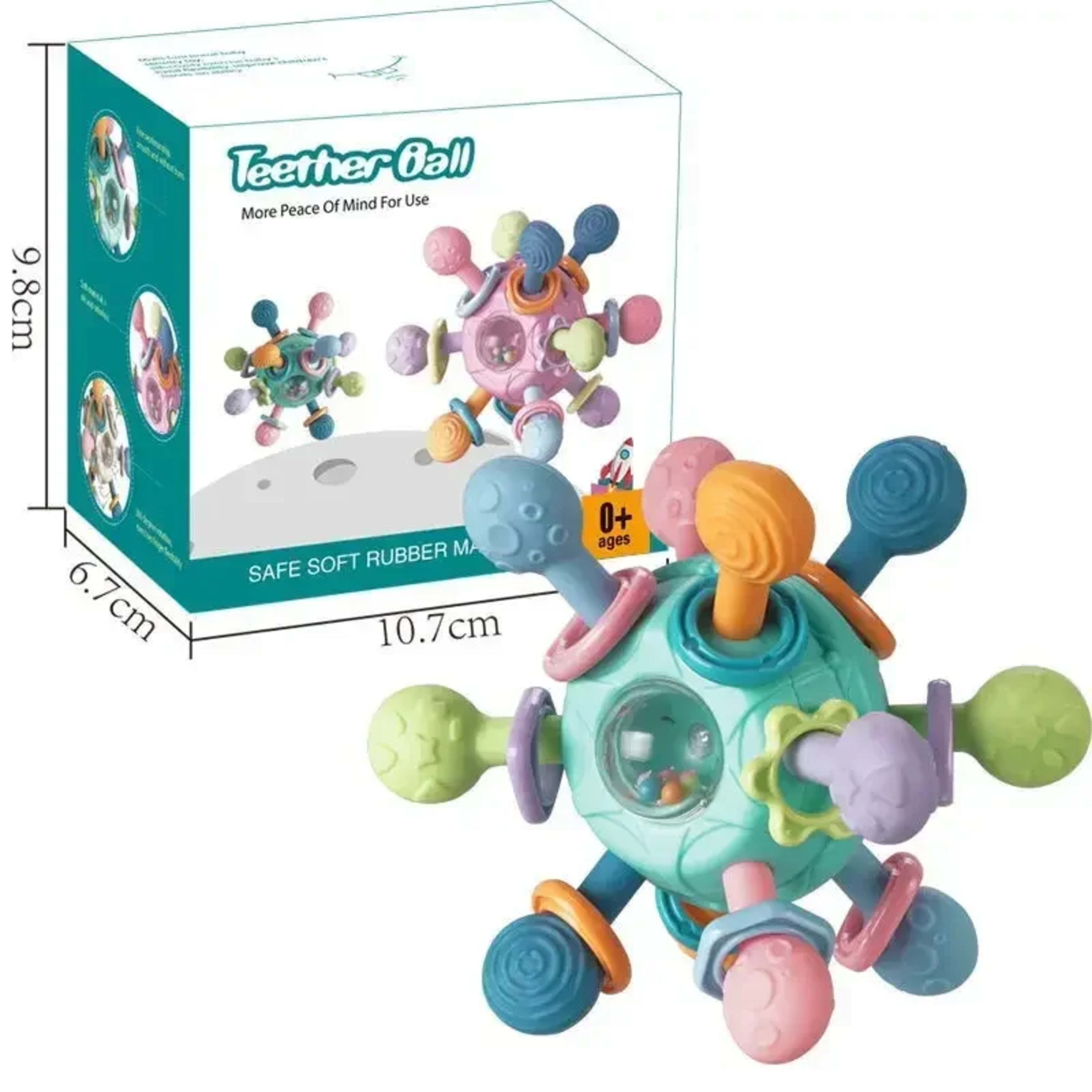 Baby Toys 0 12 Months Rotating Rattle Ball Grasping Activity Baby Development Toy Silicone Teether Baby Sensory Toys for 10
