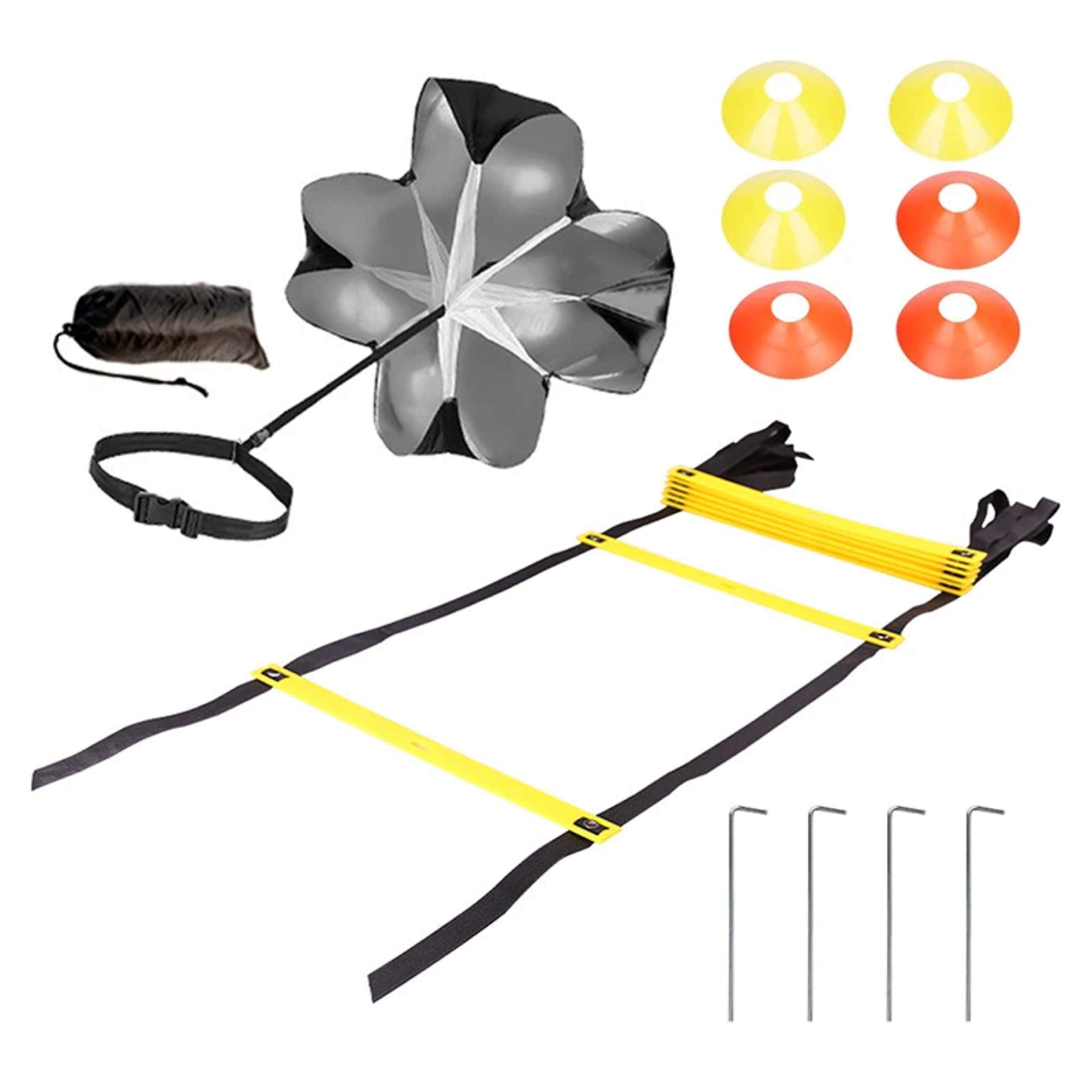 Agility Training Football Soccer Equipment, Fitness Training Disc Cones Ladder Chute Running Umbrella for Speed Balance