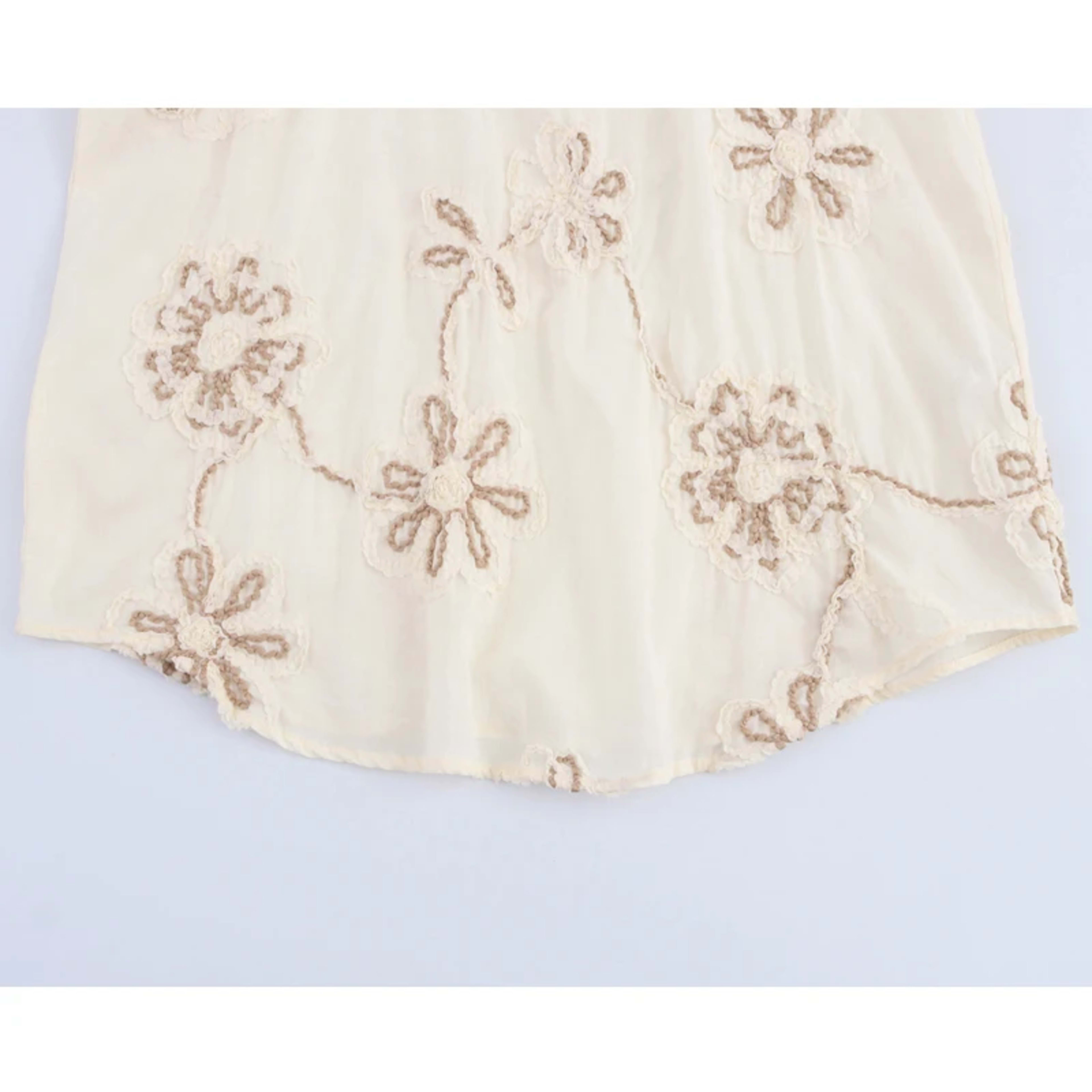 MUJER Flower Embroidered Blouses for Women Tassel Casual Shirts and Blouses Woman Ruched Beach Women's Blouse Summer Boh 6