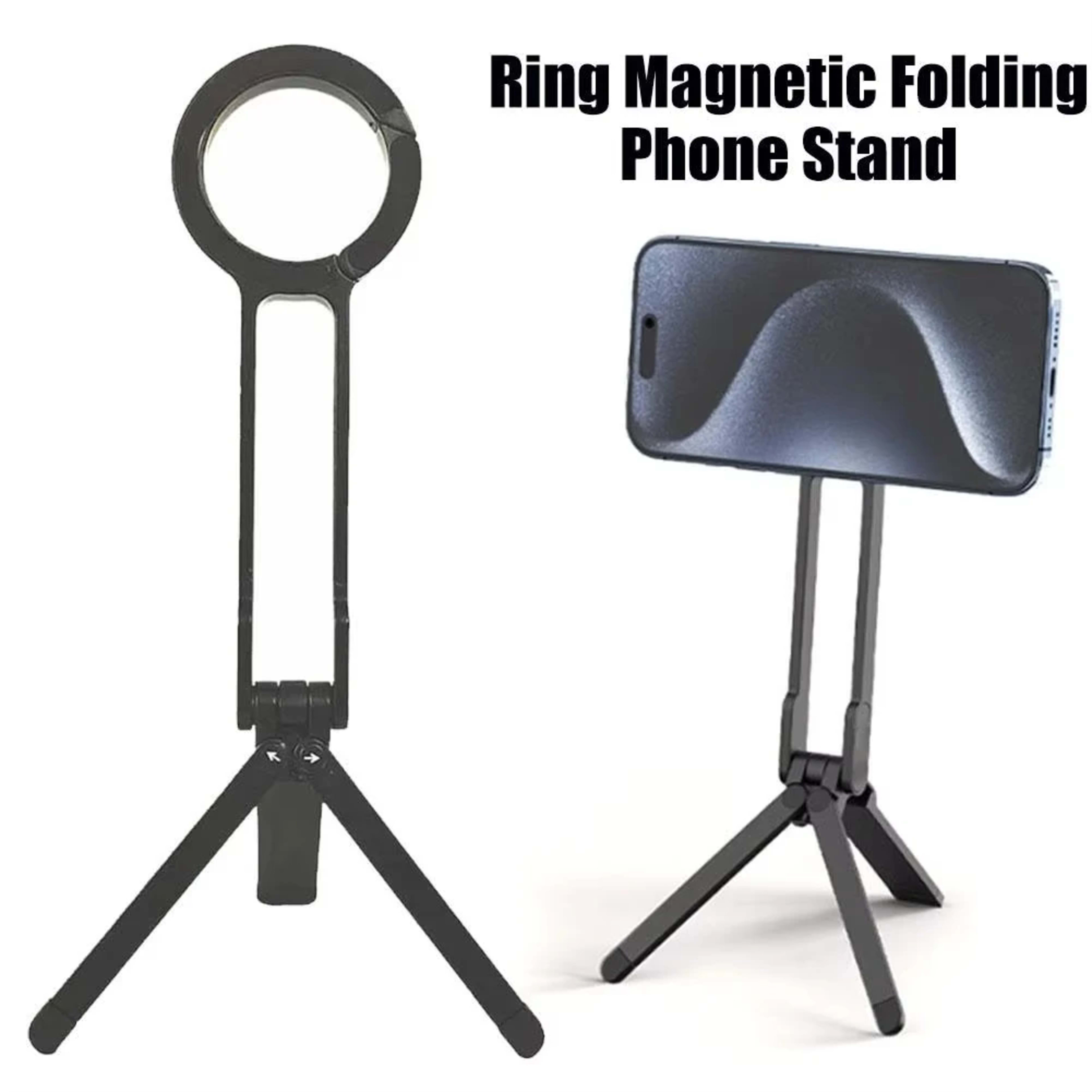 Foldable Phone Tripod Carabiner-Mounted For iPhone 17 16 15 Portable Dual-sided Magnetic Tripod Desk Mount Phone Handle  2