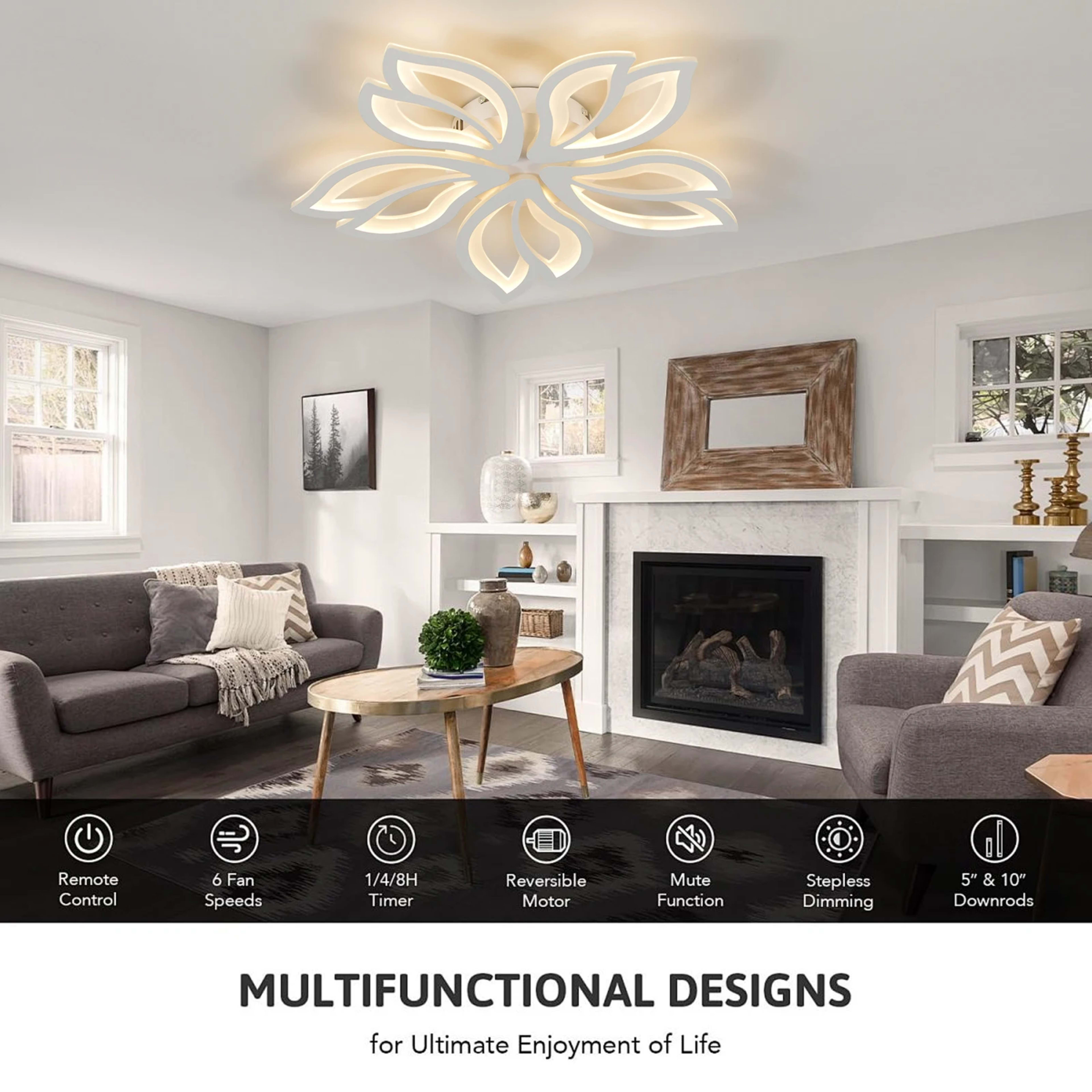 LED Ceiling Light Fixture, Modern Leaves Ceiling Lamp Flush Mount Ceiling for Living Room Study Room Dining Room Bedroom 3