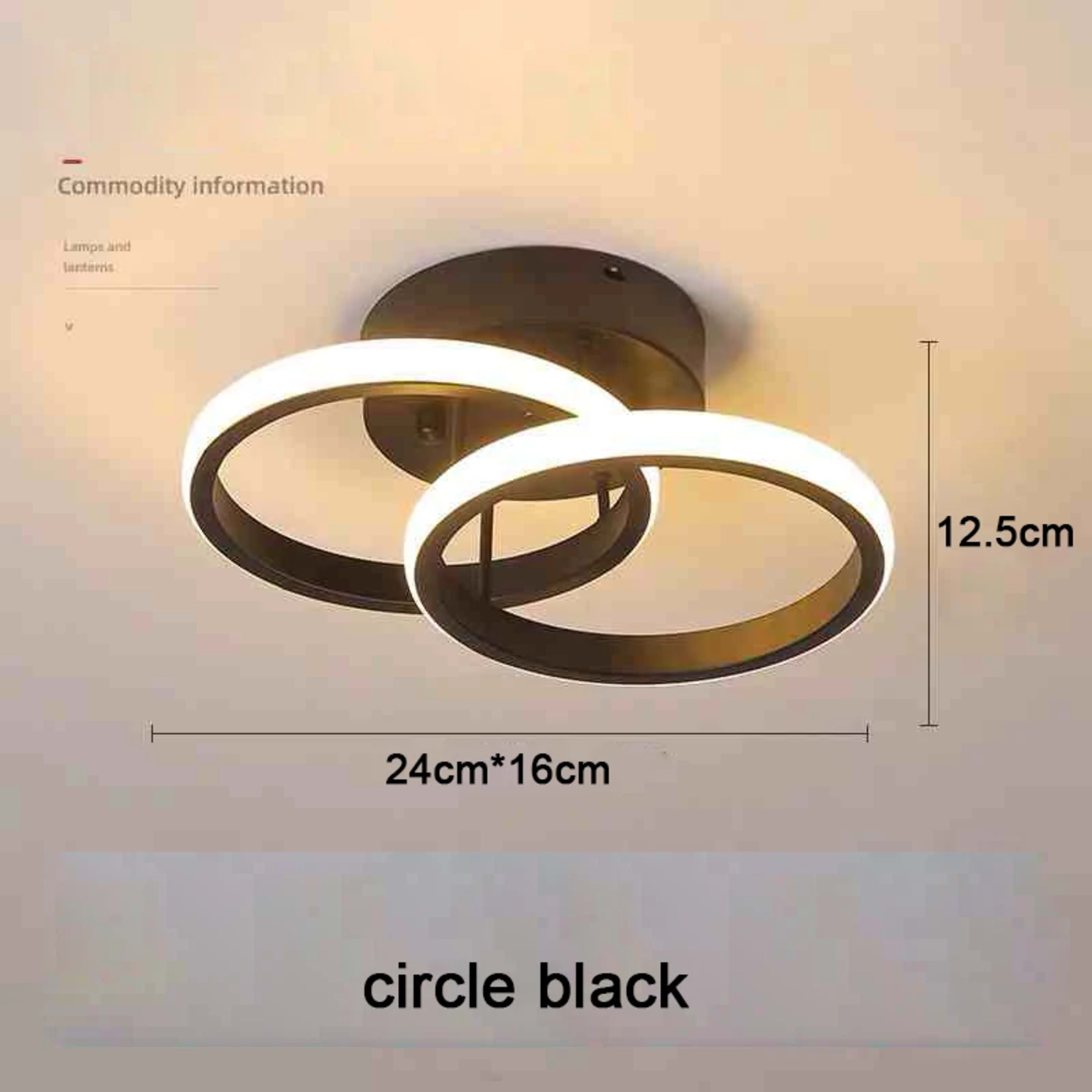 Modern LED Ceiling Light 2 Rings Creative Design Ceiling Lamp Indoor Lighting Fixtures Hallway Balcony Aisle Office Ligh 12