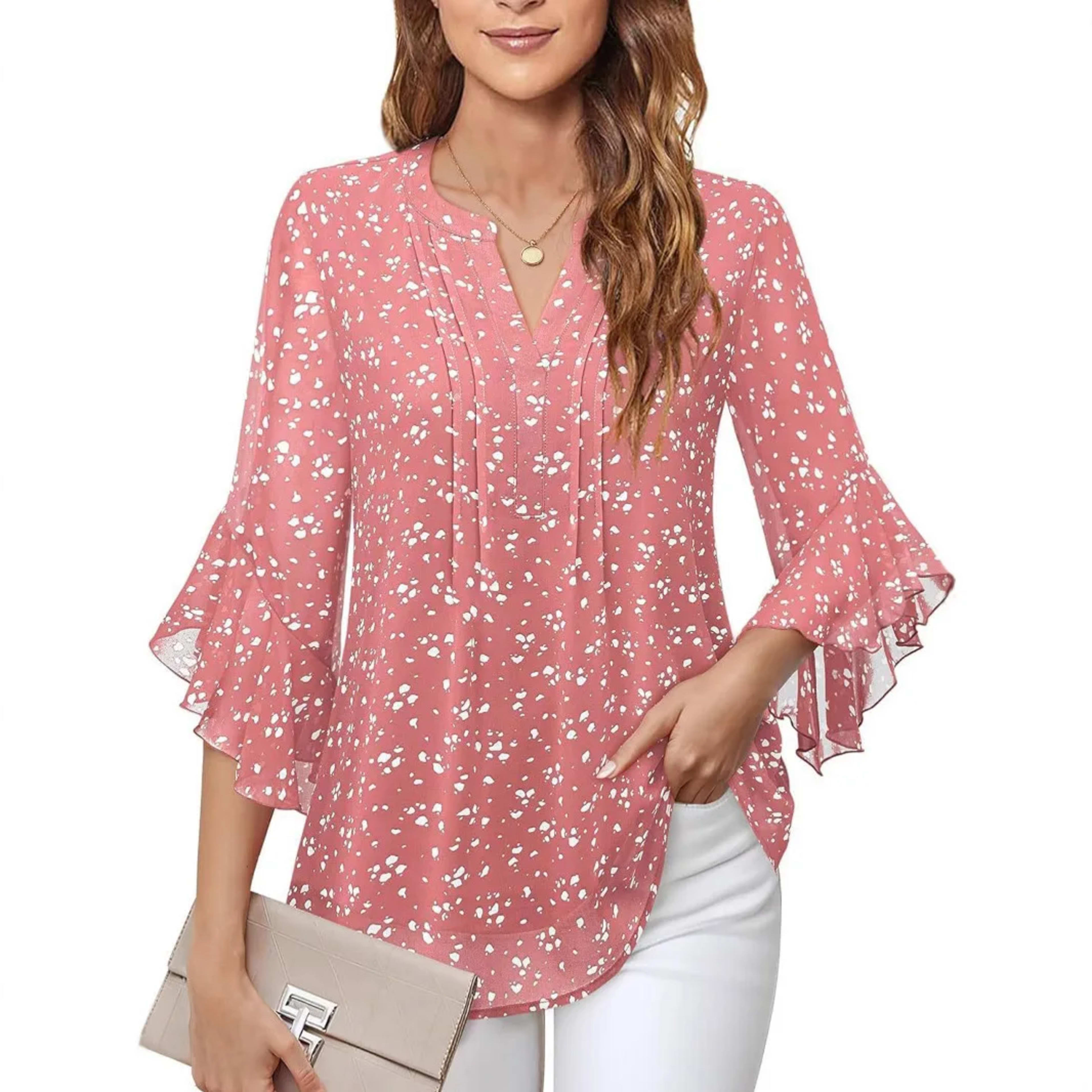 Fashion Woman Blouse Shirts For Women Stylish Top Casual Wave Point Print Tops Female Elegant Chiffon Mujer Woman Clothe 5